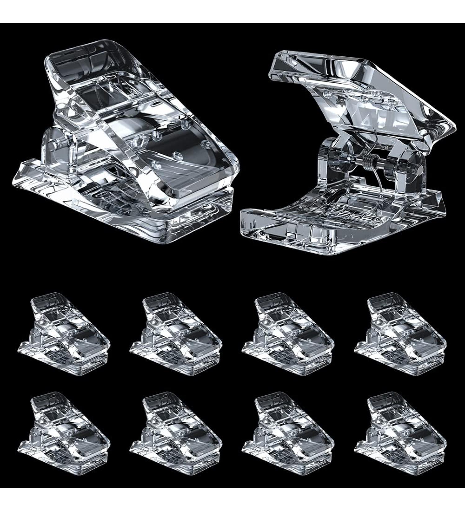Subay 10Pcs Clear Nail Tips Clip for Gel & Acrylic Nails - Professional Nail Clamps for Extension - UV LED Builder - Manicure Plastic Nail Art Set - Buy Online on GoSupps.com