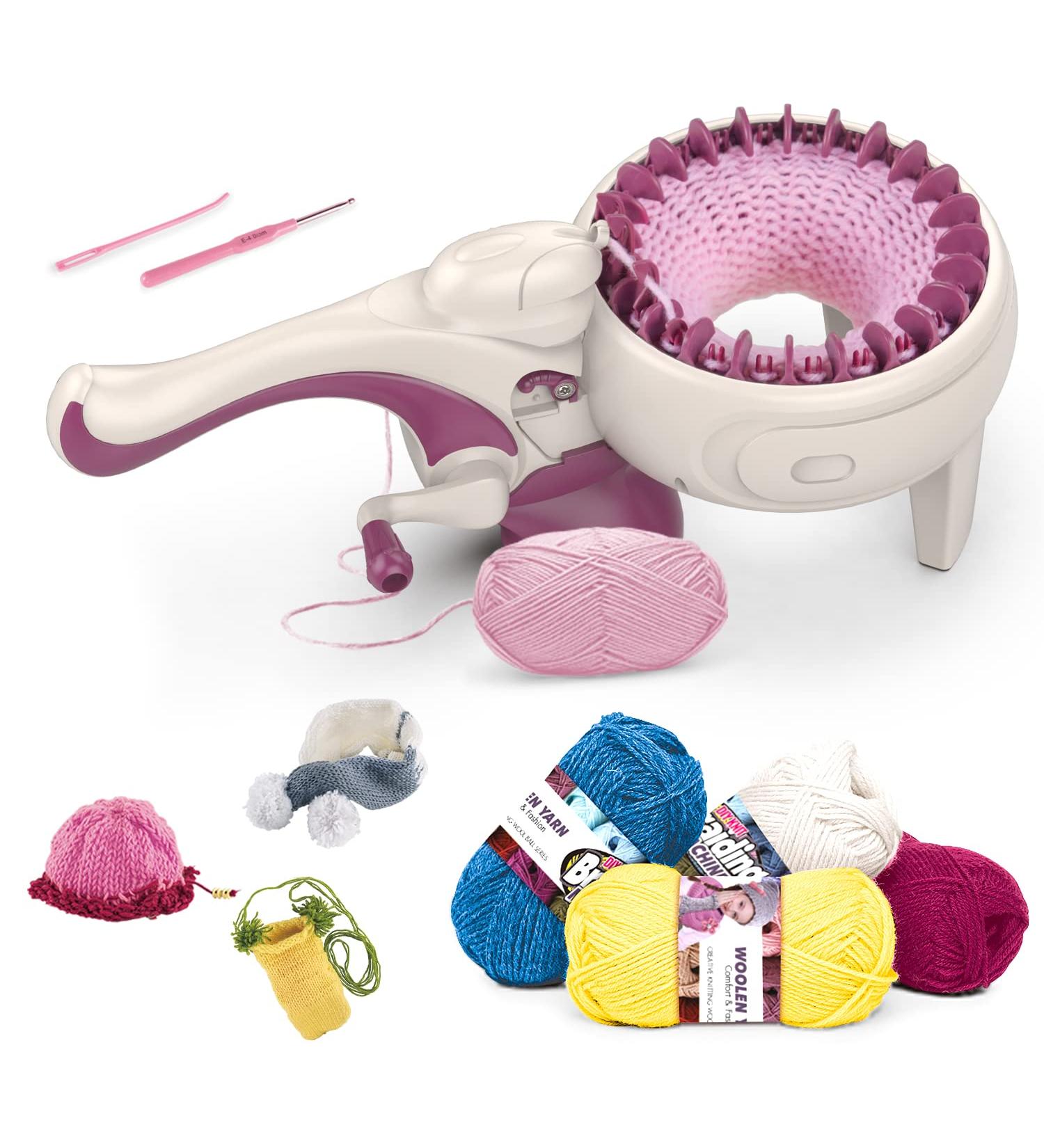 ZILEMOPO 24 Needles Hand-Operated Knitting Machine for Kids & Adults - DIY Knit Scarf, Hat & Sock Loom Kit - Buy Online on GoSupps.com