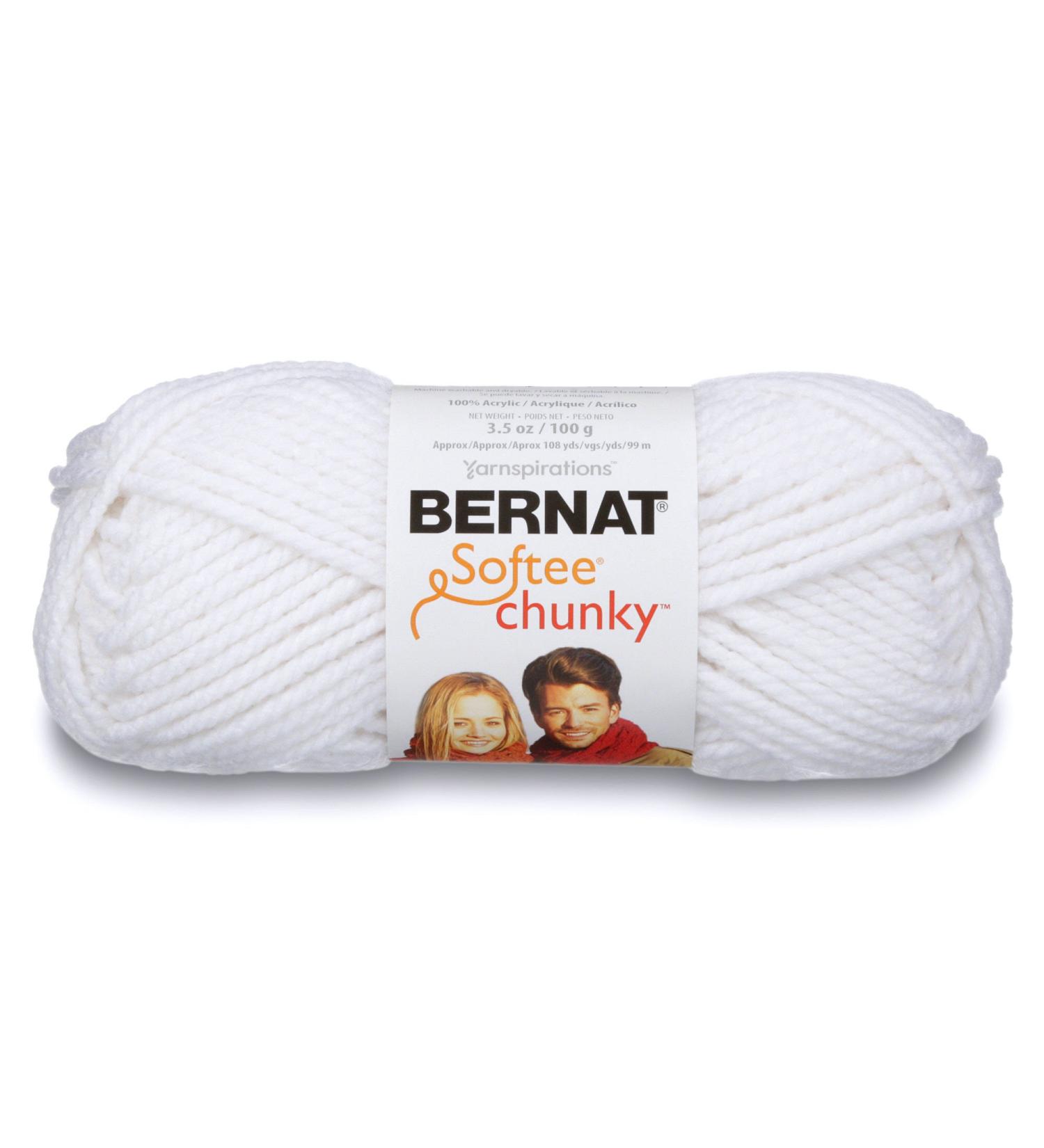 Bernat Softee Chunky Yarn (28005) White - 1 Pack | Soft & Cozy Yarn for Knitting & Crocheting - Buy Online on GoSupps.com