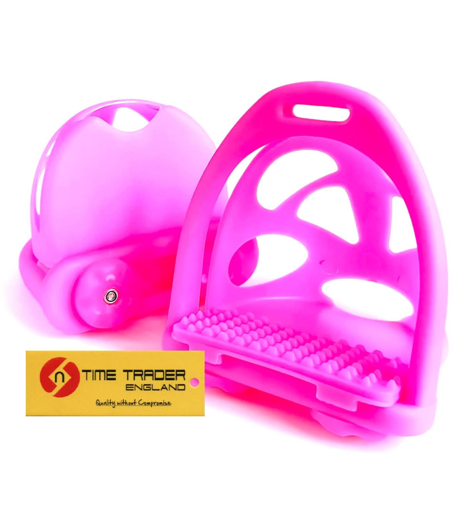 Pair of Safety Toe Cage Stirrups Durable Plastic Lightweight (Pink) - Buy Online on GoSupps.com