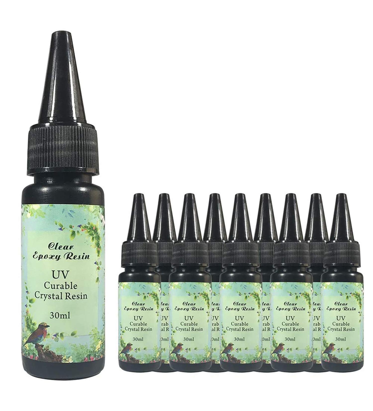 10x30 ml Crystal Epoxy Resin UV Glue for DIY Nail Art & Jewelry - Professional Craft Tools - Buy Online on GoSupps.com