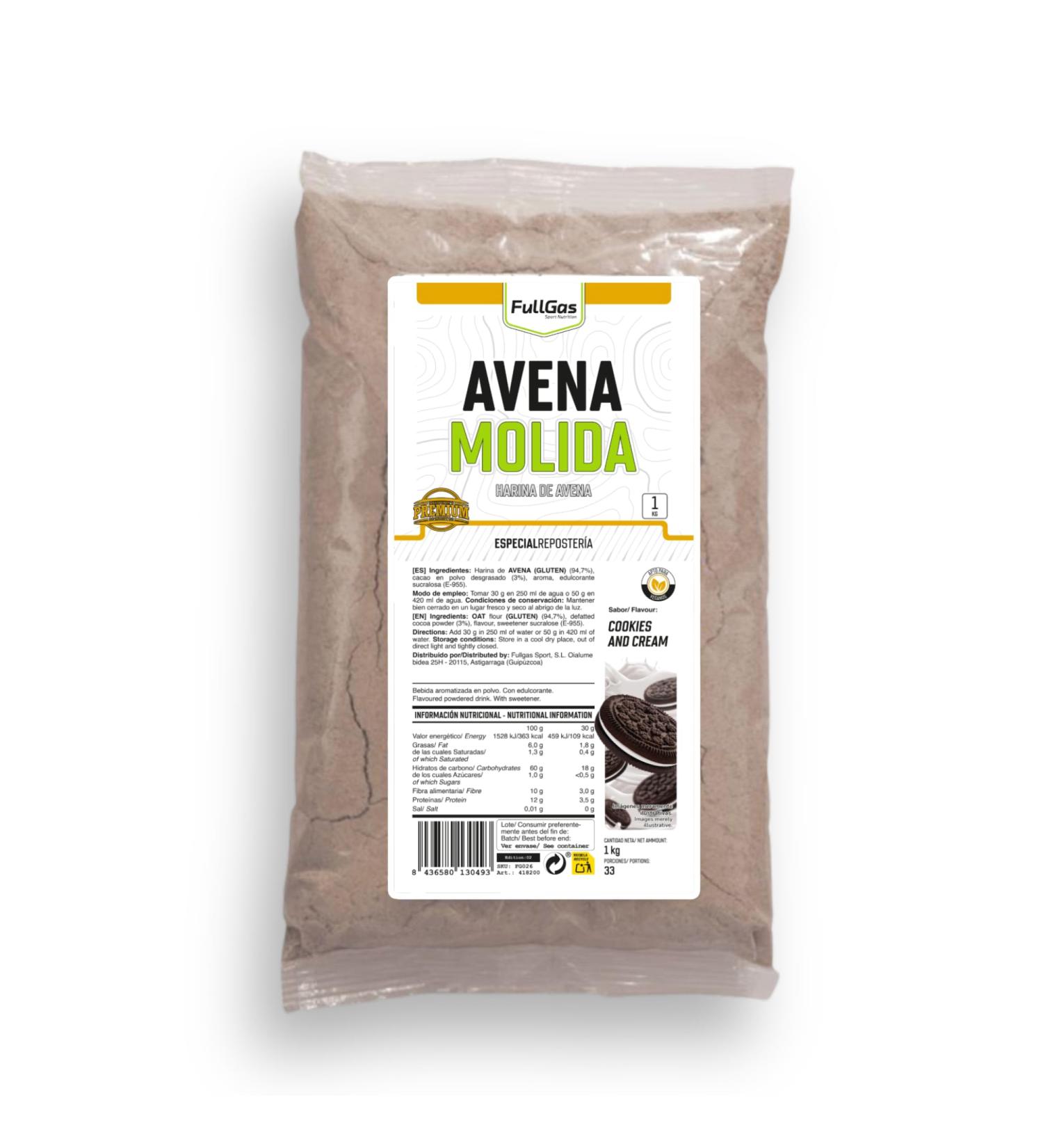 Fullgas Avena Premium Oats 1kg Cookies&Cream
