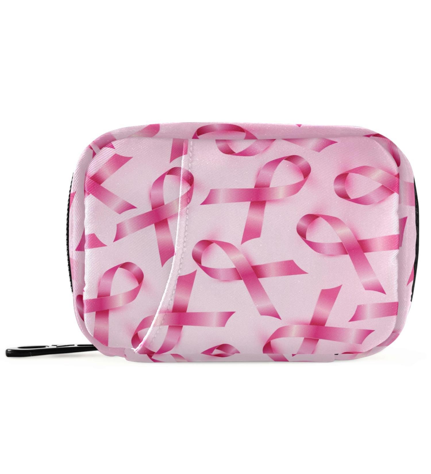 Breast Cancer Awareness Month Travel Pill Organizer | 7 Day Large Pill Box Holder for Vitamins & Medicine Perfect for Family Travel - Buy Online on GoSupps.com