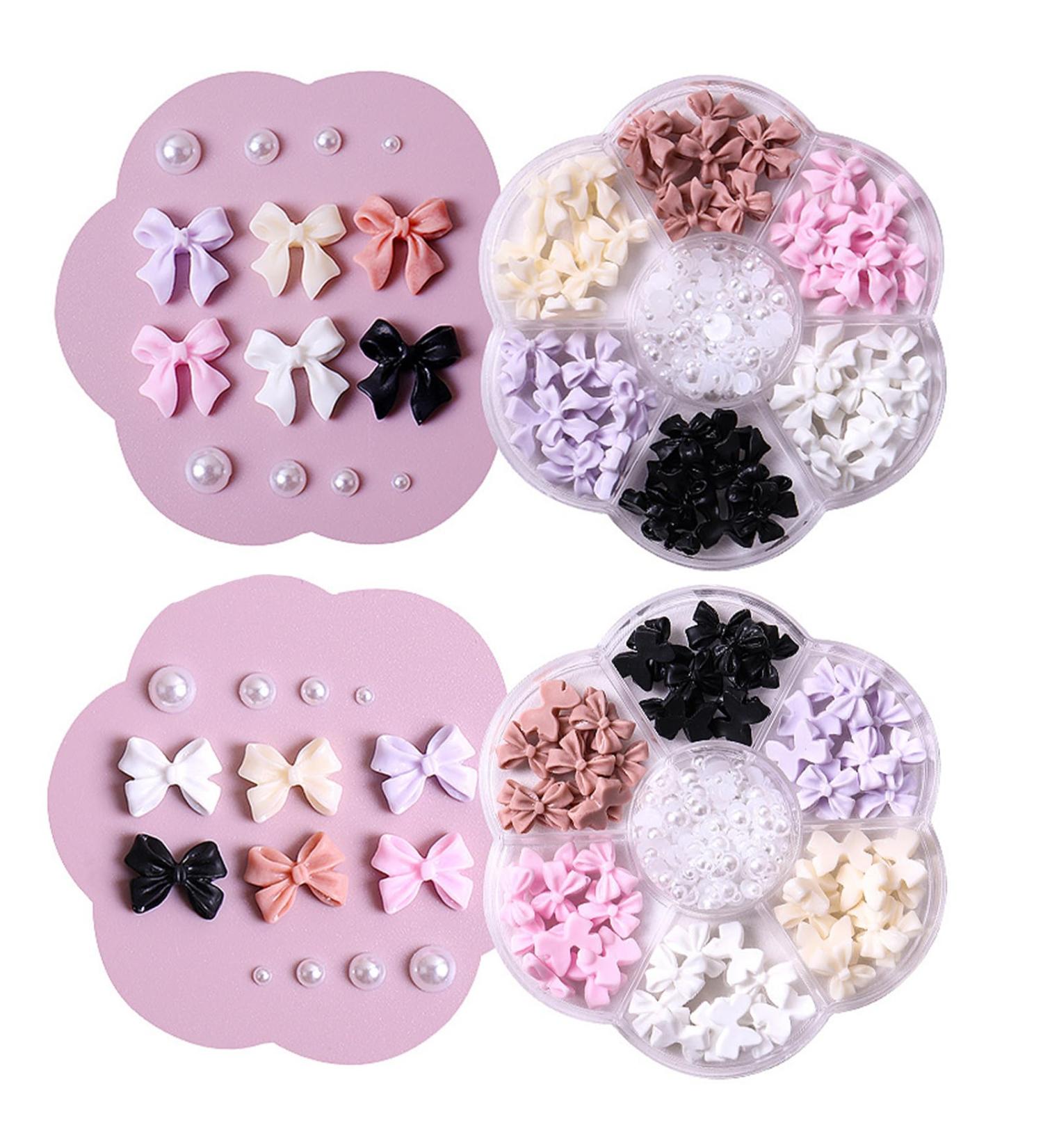 2 Boxes Bow Nail Charms Wsimily 3D Colorful Bowknot Nail Art Charm Kawaii Ribbon Bowknots Nail Accessories for Women Girls Nail Decorations DIY Craft Jewelry (2 Styles) - Buy Online on GoSupps.com