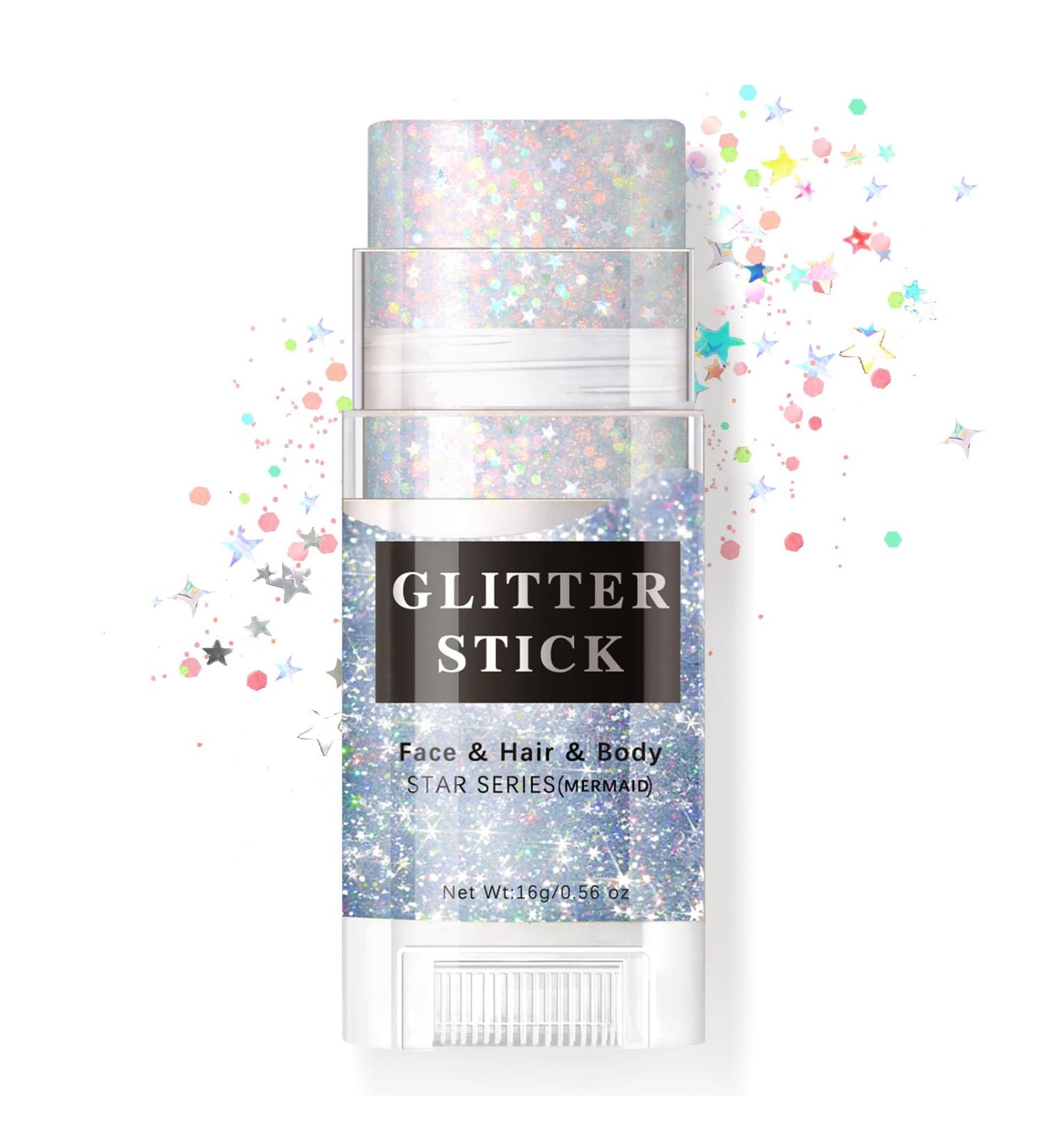 White Body Glitter Stick | Holographic Chunky Glitter Gel for Face Body Hair | Perfect for Concerts Festivals & Rave Accessories | Sparkling Makeup for Women - Buy Online on GoSupps.com