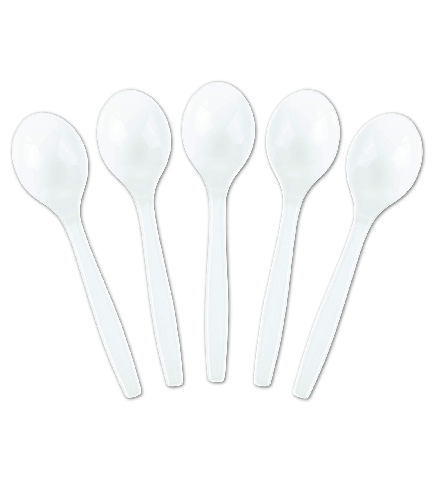 Plasticpro Disposable White Soup Spoons - Pack of 50 Heavyweight Utensils - Buy Online on GoSupps.com
