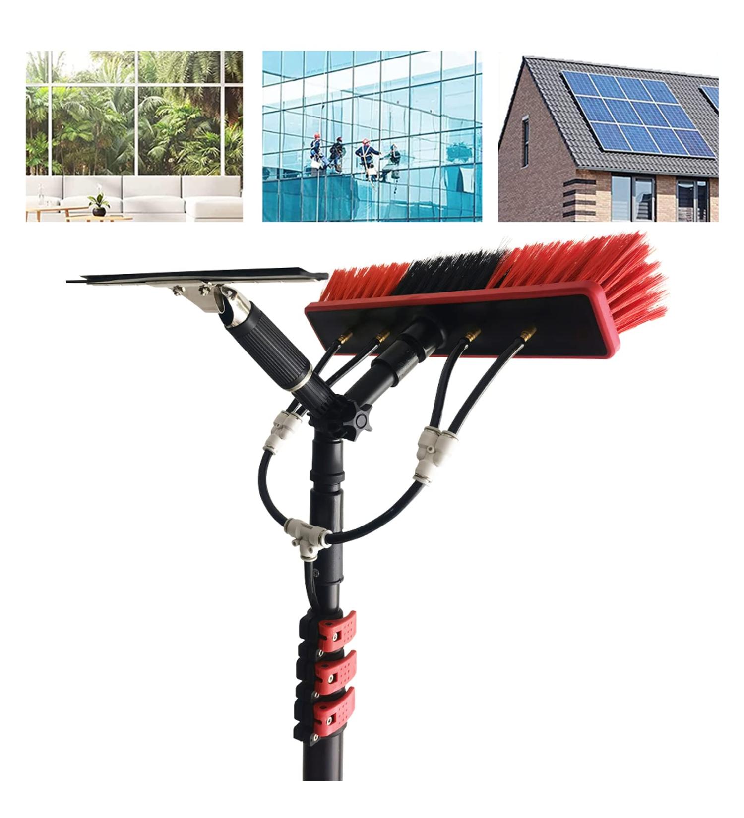 photovoltaic cleaner window cleaning pole Telesextension Cleaning Pole Water Fed Telesbrush Window Clean Water Brush Window Cleaner Kit-20Ft/12Ft - Buy Online on GoSupps.com