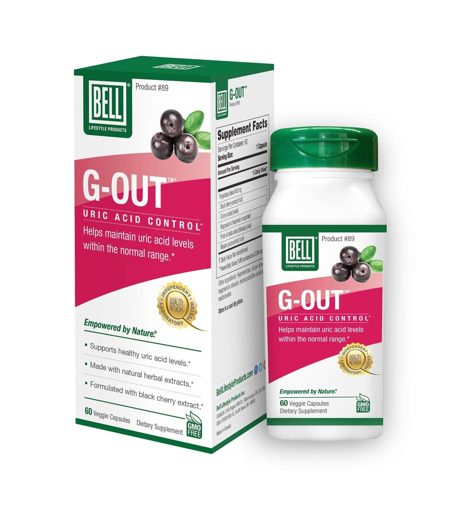 Bell G-Out Uric Acid Cleanse for Gout - Herbal Extracts for Normal Uric Acid Levels - Uric Acid Support - Buy Online on GoSupps.com