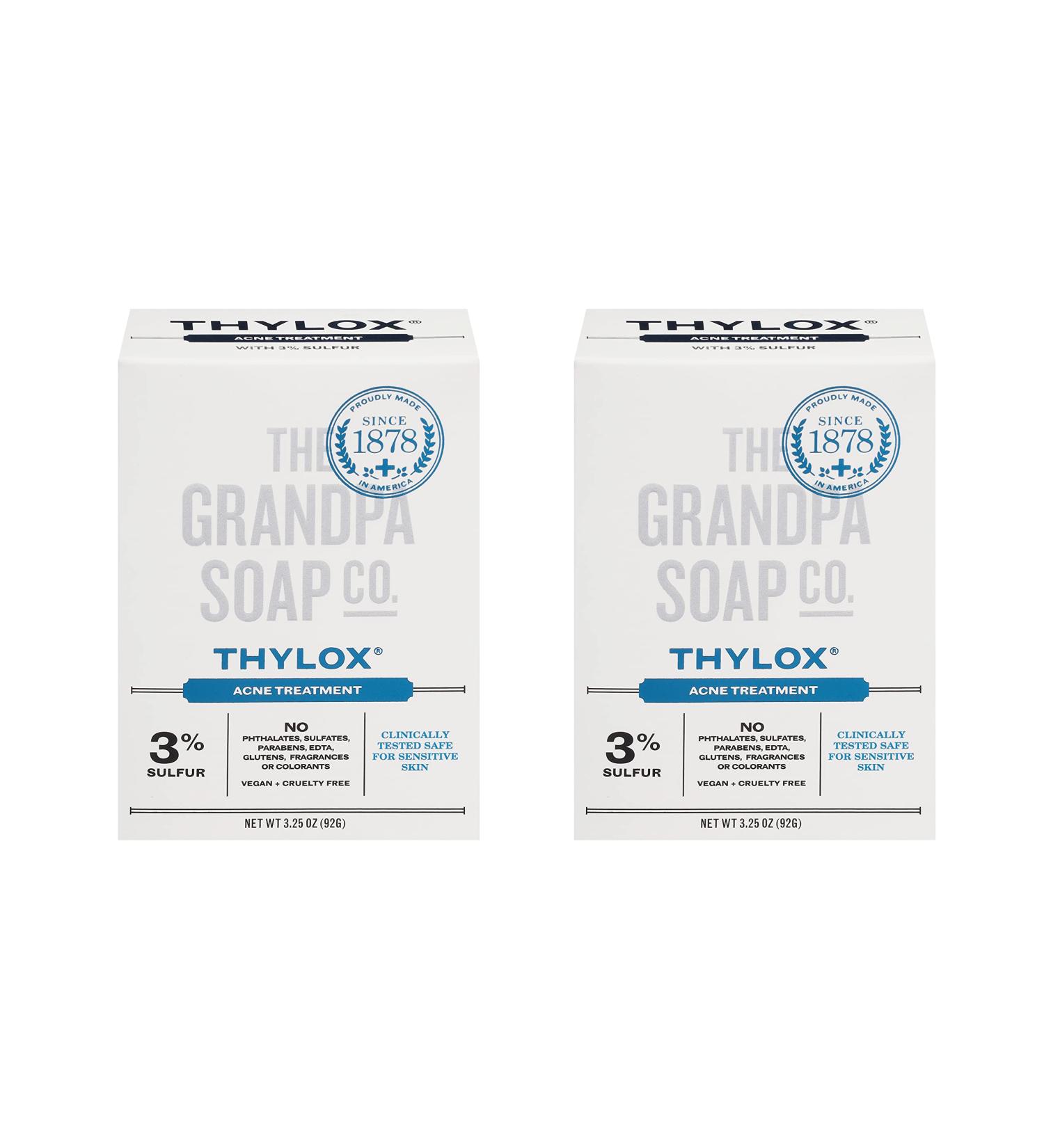 Grandpa's Thylox Acne Treatment Soap 3.25 oz - Pack of 2 - Buy Online on GoSupps.com