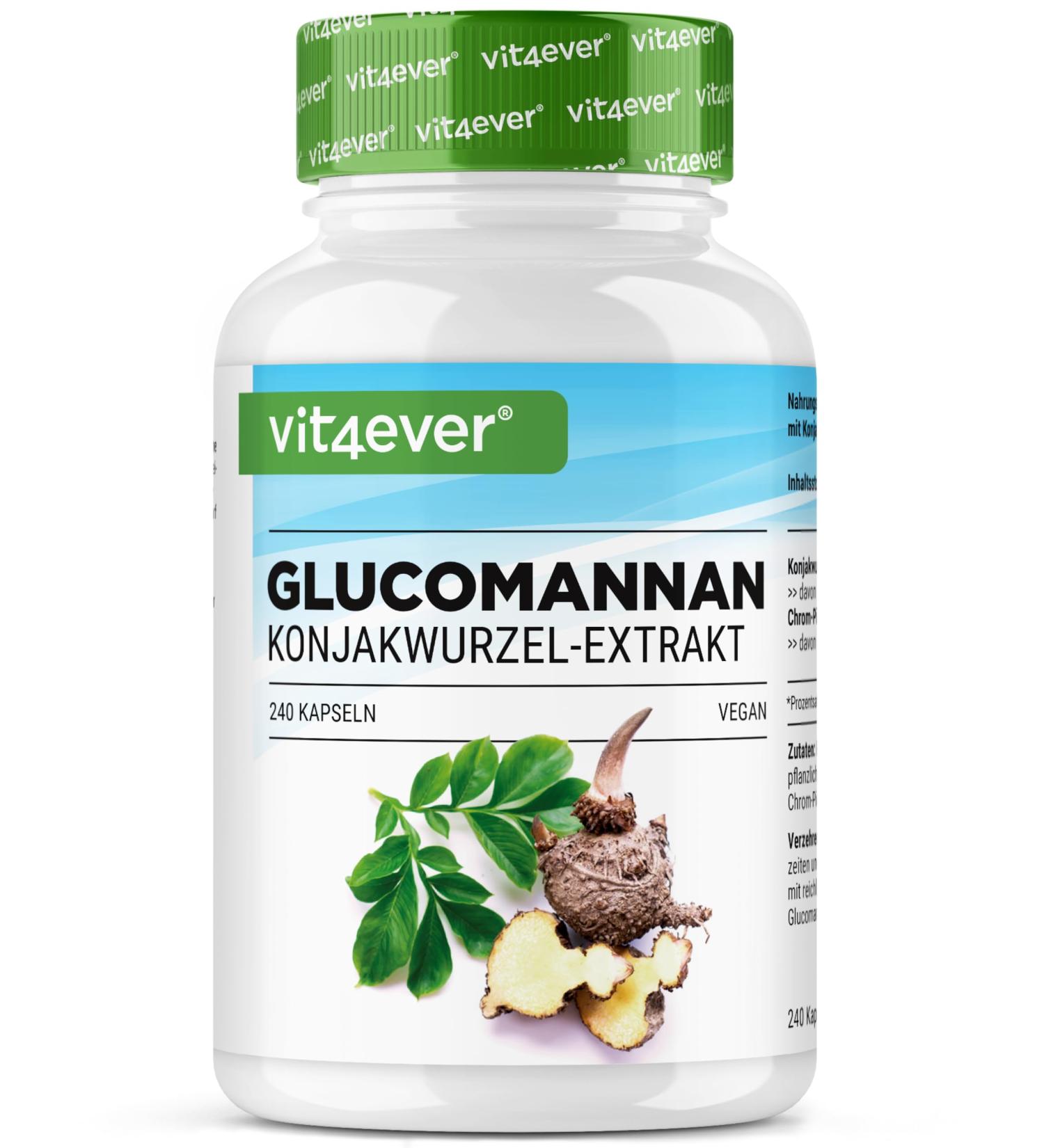 Glucomannane de la racine de konjac - 240 g lules - fortement dos avec 4200 mg par portion journali re - optimis avec du chrome - v g talien - Buy Online on GoSupps.com