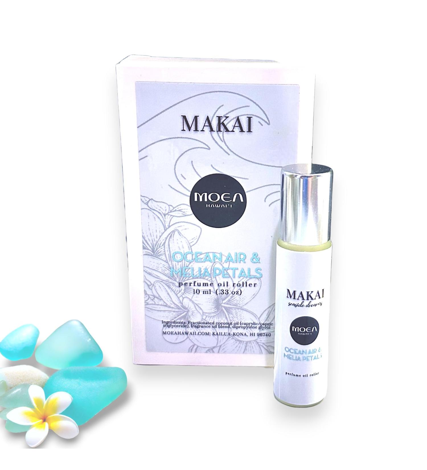 MOEA Perfume Roller- Makai/Seaside Dreams Ocean Air and Plumeria Petals- Hawaiian White Exotic Flowers Tropical Unisex Clean Eau De Parfum - Perfume Vegan & Safe for Sensitive Skin Makai (Ocean Air + Melia) - Buy Online on GoSupps.com