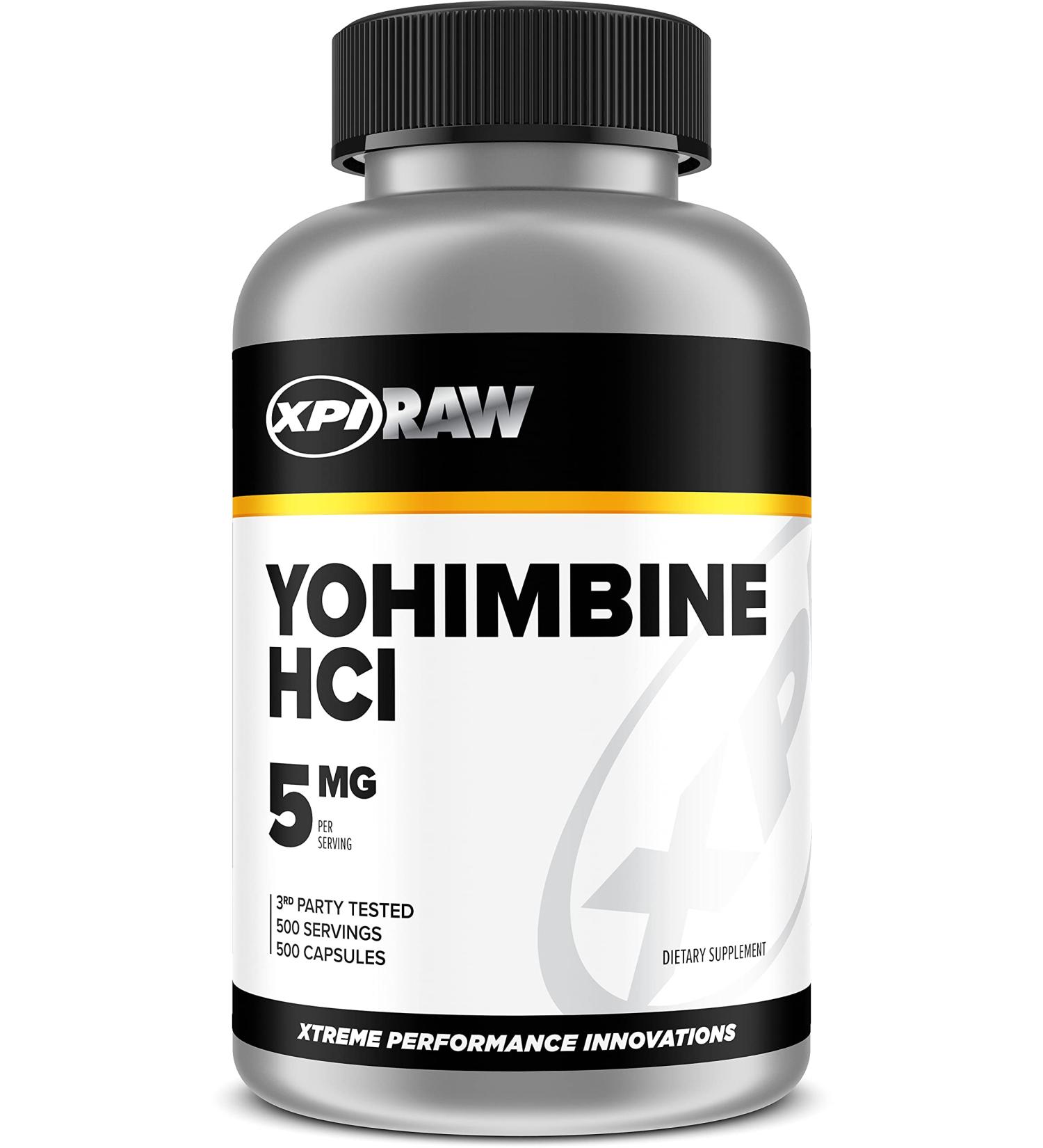 XPI Yohimbine HCL (5mg) 500 Capsules - Non-GMO, Gluten Free - Buy Online on GoSupps.com