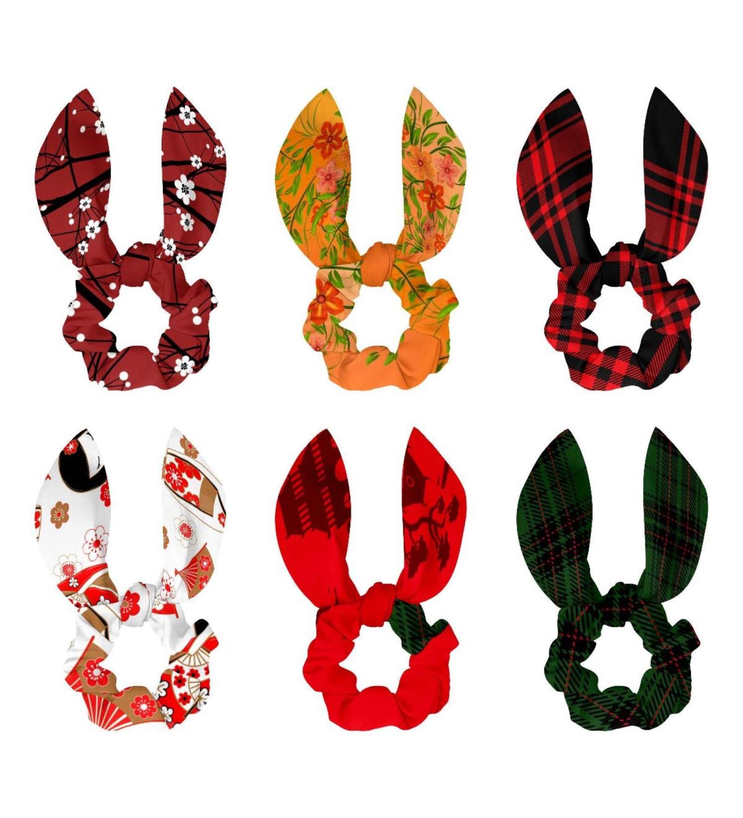 6 Pieces Elastic Long Hair Ties with Bow for kids Women Girls Red Black Plaid Pattern Multi-colored 19 - Buy Online on GoSupps.com