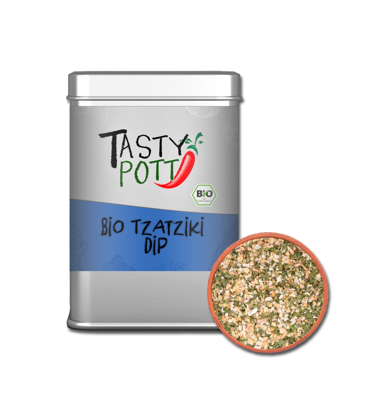 Jeske Sports Supplies Tasty Pott Spice mixtures 1 I spices I herbs I spice mixtures I herbs I spices I spice powder Bio Tzatziki Dip 100 g - Buy Online on GoSupps.com