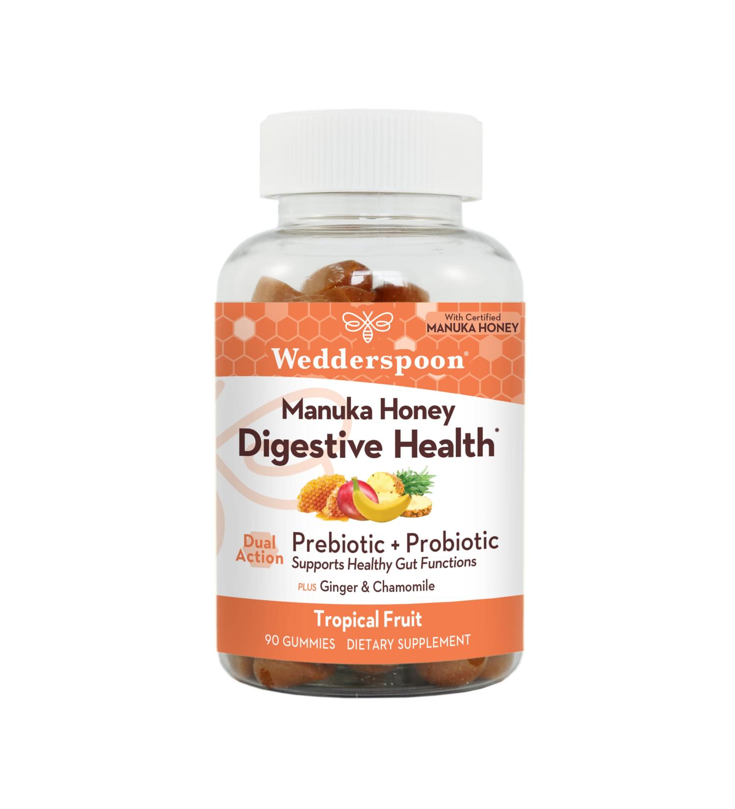 Wedderspoon Manuka Honey Gummies - Digestive Support, Tropical Flavor, 90 Count - Buy Online on GoSupps.com