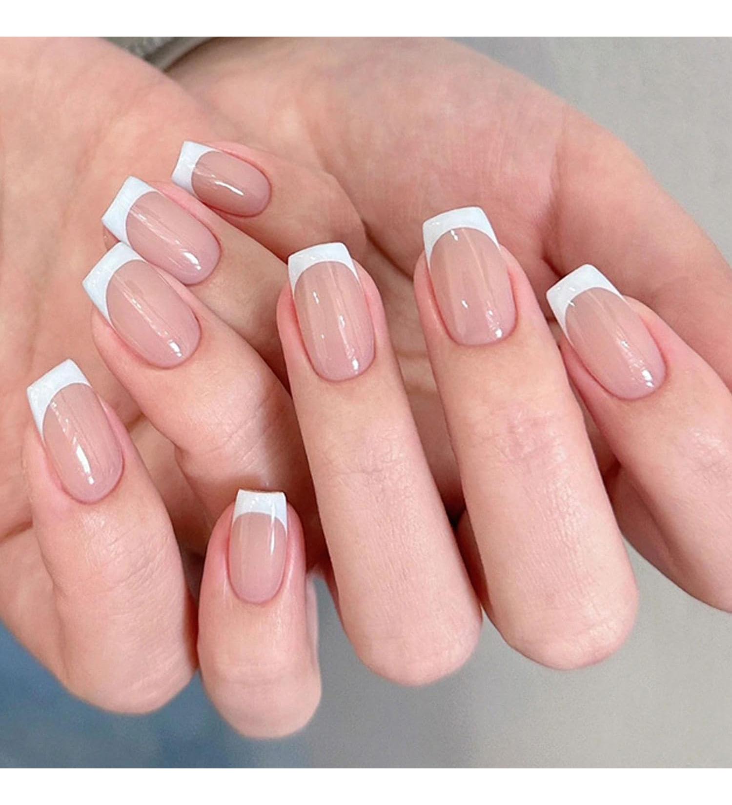 Handcess French Press On Nail Set - Nude Ballerina Artificial Fingernails for Women & Girls | 24 Pieces - Buy Online on GoSupps.com