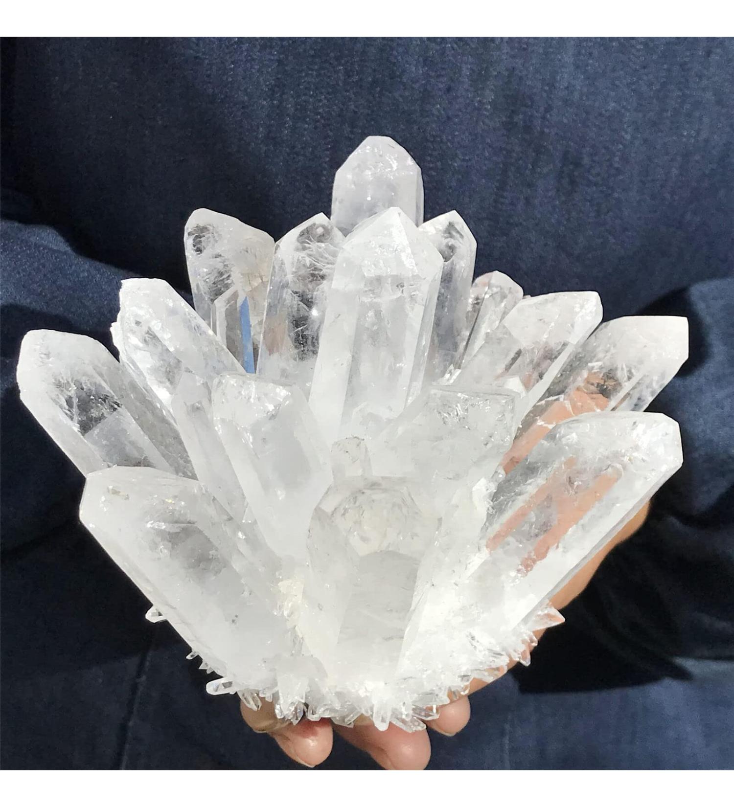 2.11LB Natural Clear White Quartz Cluster Crystal Specimen JZIGTDEM - Buy Online on GoSupps.com