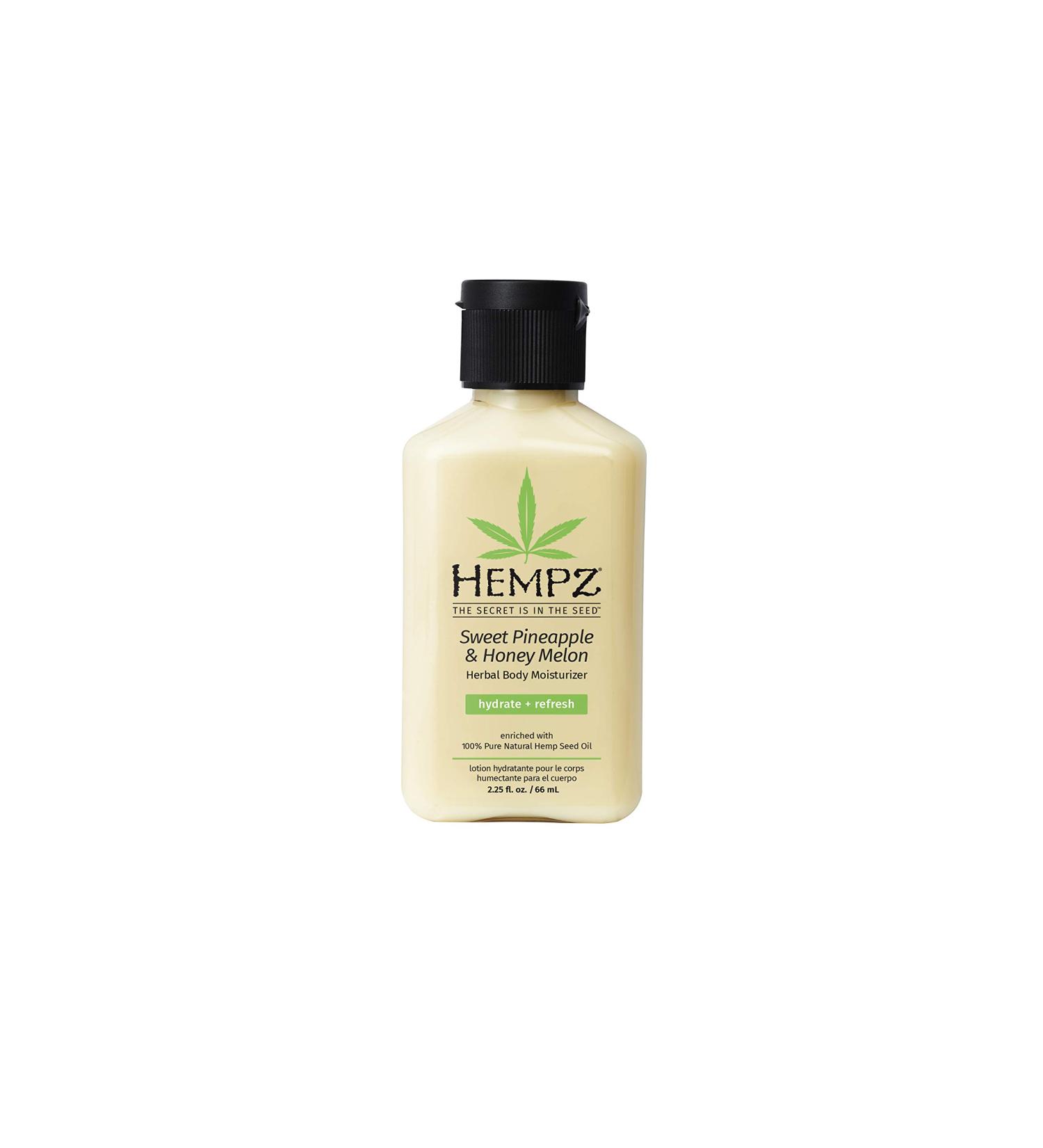 Hempz Sweet Pineapple & Honey Melon Moisturizing Skin Lotion 2.25 oz - Herbal Body Moisturizer with Jojoba, Natural Extracts, Vitamins A & E - Buy Online on GoSupps.com