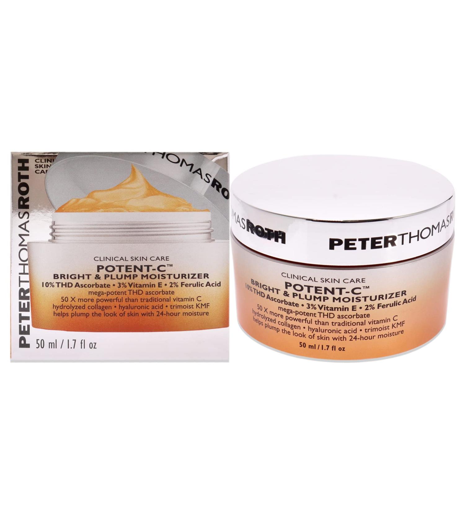 Peter Thomas Roth Potent-C Bright Plump Moisturizer 1.69 Fl Oz - Vitamin C & Collagen Anti-Aging Cream - Buy Online on GoSupps.com