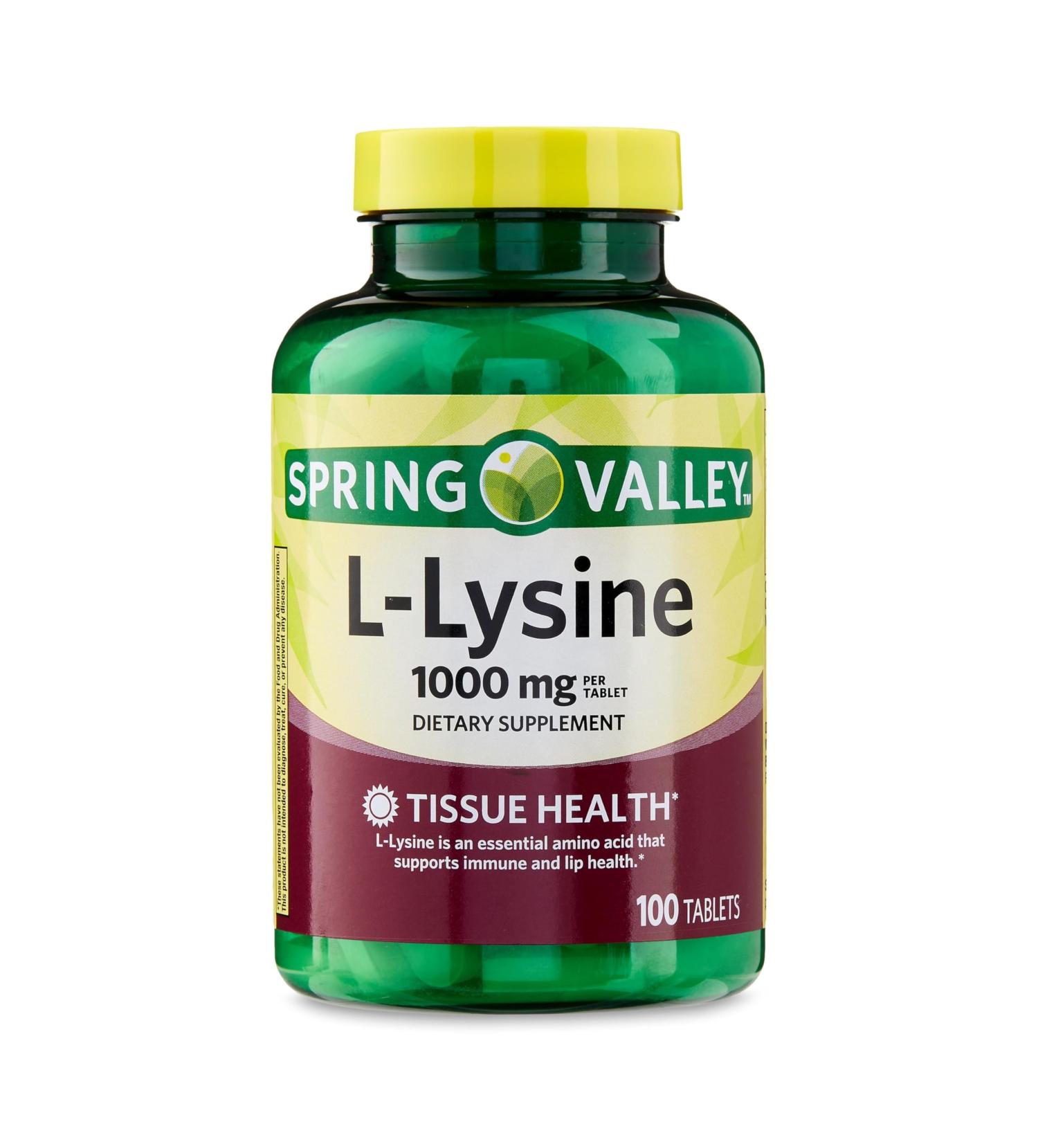 L-Lysine 1000mg Tablets Essential Amino Acid for Immune Support Collagen Formation and Skin Health High-Potency Lysine Supplement 100 Count Gluten-Free (Pack of 1) - Buy Online on GoSupps.com