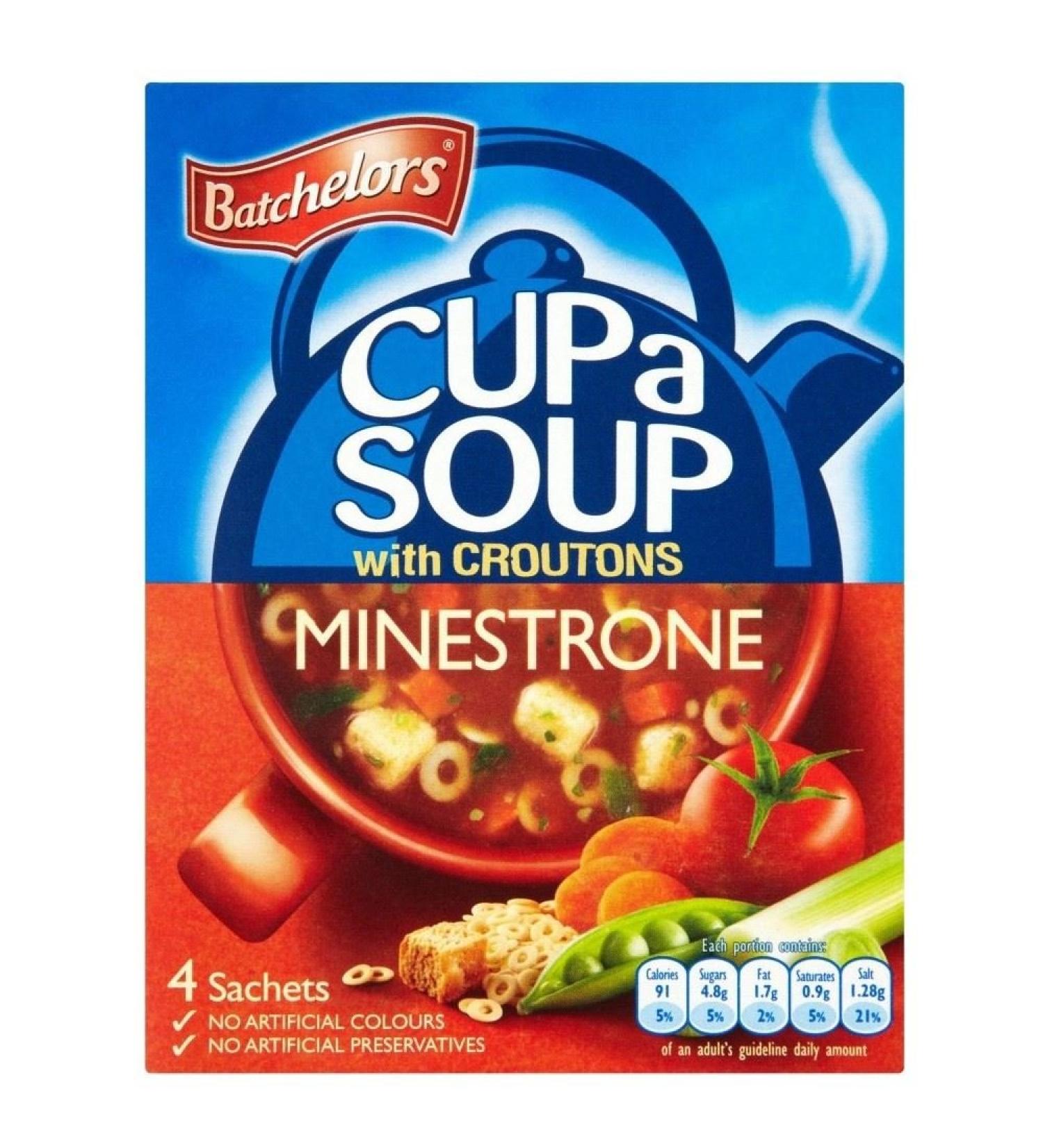 Batchelors Batchelors Minestrone Soup and Croutons (4 per pack - 94g) - Pack of 2