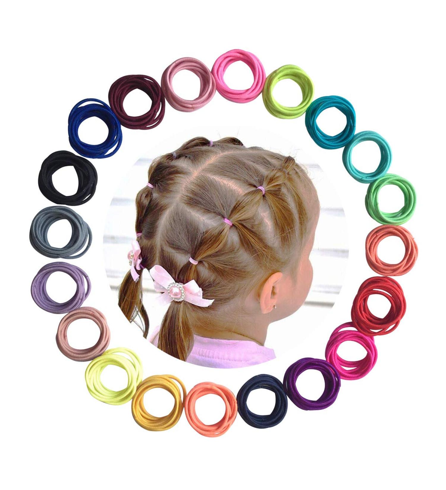 200Pcs Small Elastic Baby Hair Ties for Girls - Toddler Ponytail Holders in Color A | Kids Hair Accessories - Buy Online on GoSupps.com