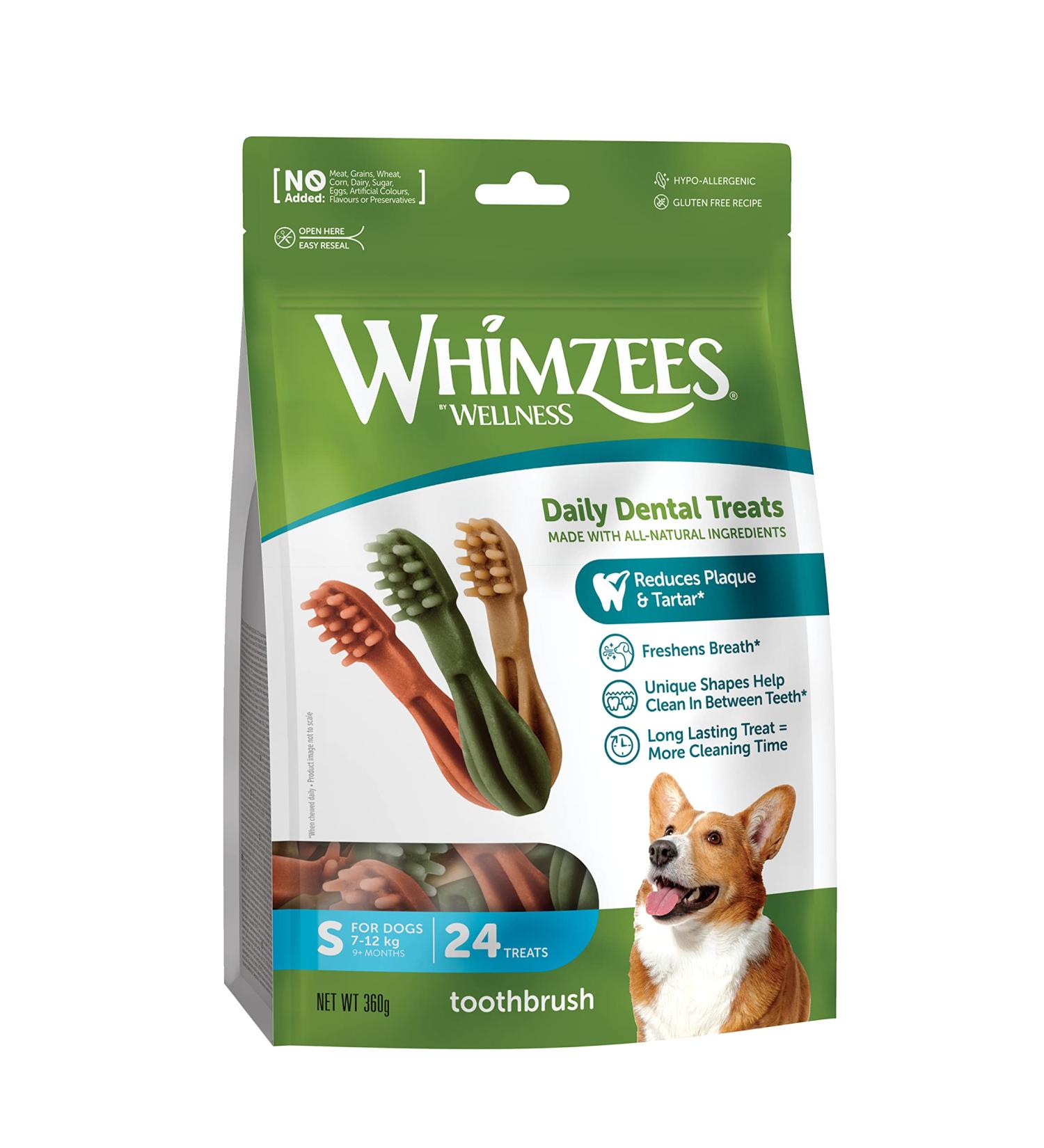 Whimzees Natural Grain-Free Dental Care Snacks for Small Dogs - 24 Couch Sticks (S 360g) | Shop Now! - Buy Online on GoSupps.com