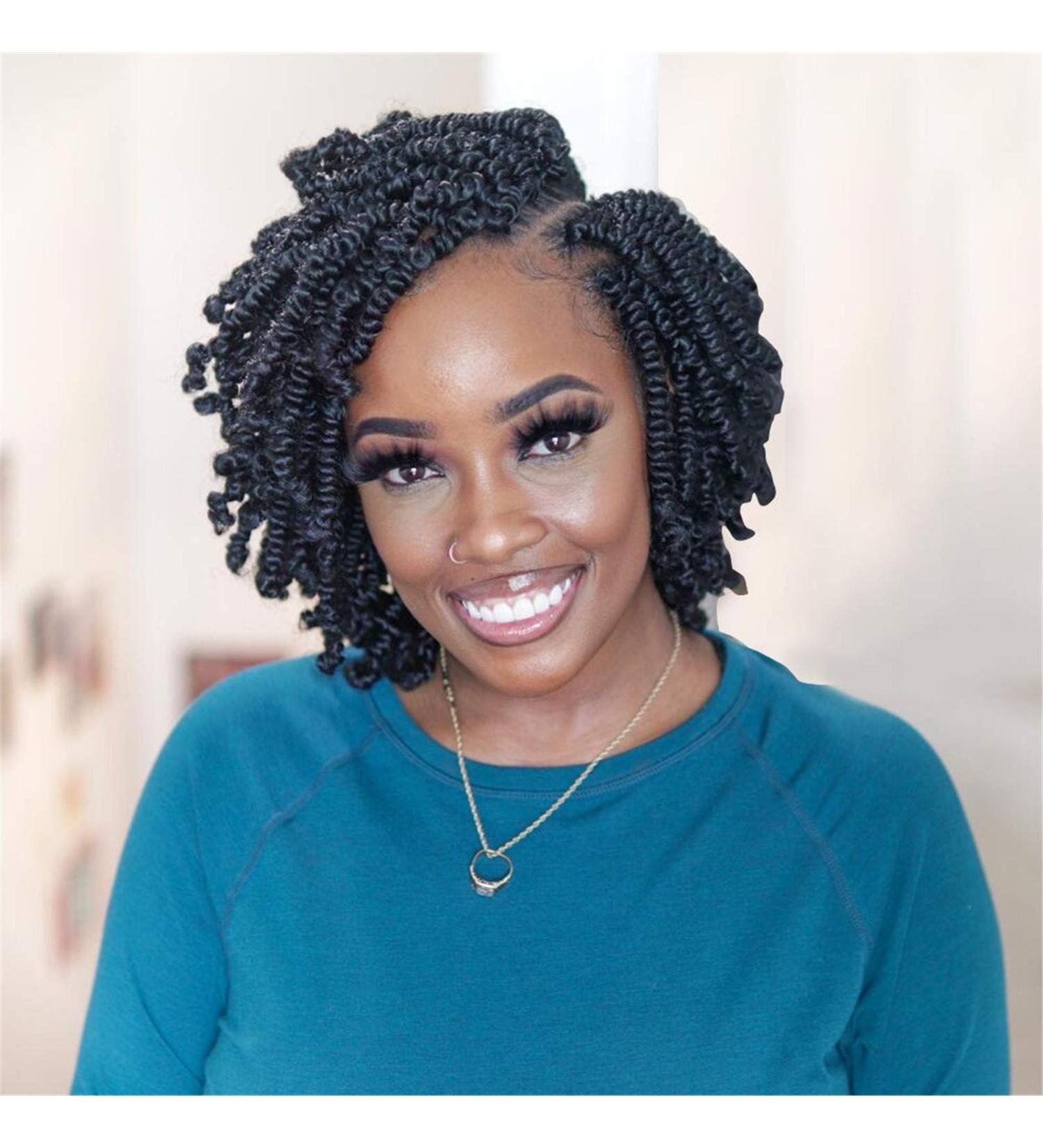 TOYOTRESS Bob Spring Twist Hair - 6 inch 8 packs | Pre-twisted Kids Crochet Hair | Synthetic Braiding Hair Extensions | 1B Color | Pack of 8 - Buy Online on GoSupps.com