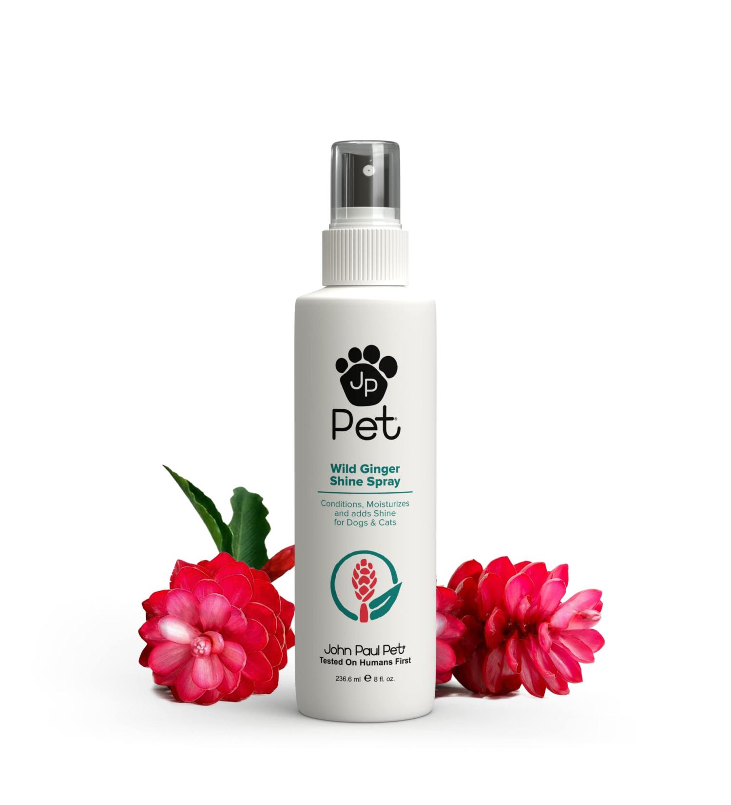 John Paul Pet Wild Ginger Shine Spray 8oz - For Dogs and Cats | Conditions, Moisturizes, Revitalizes | Non-Aerosol Formula - Buy Online on GoSupps.com