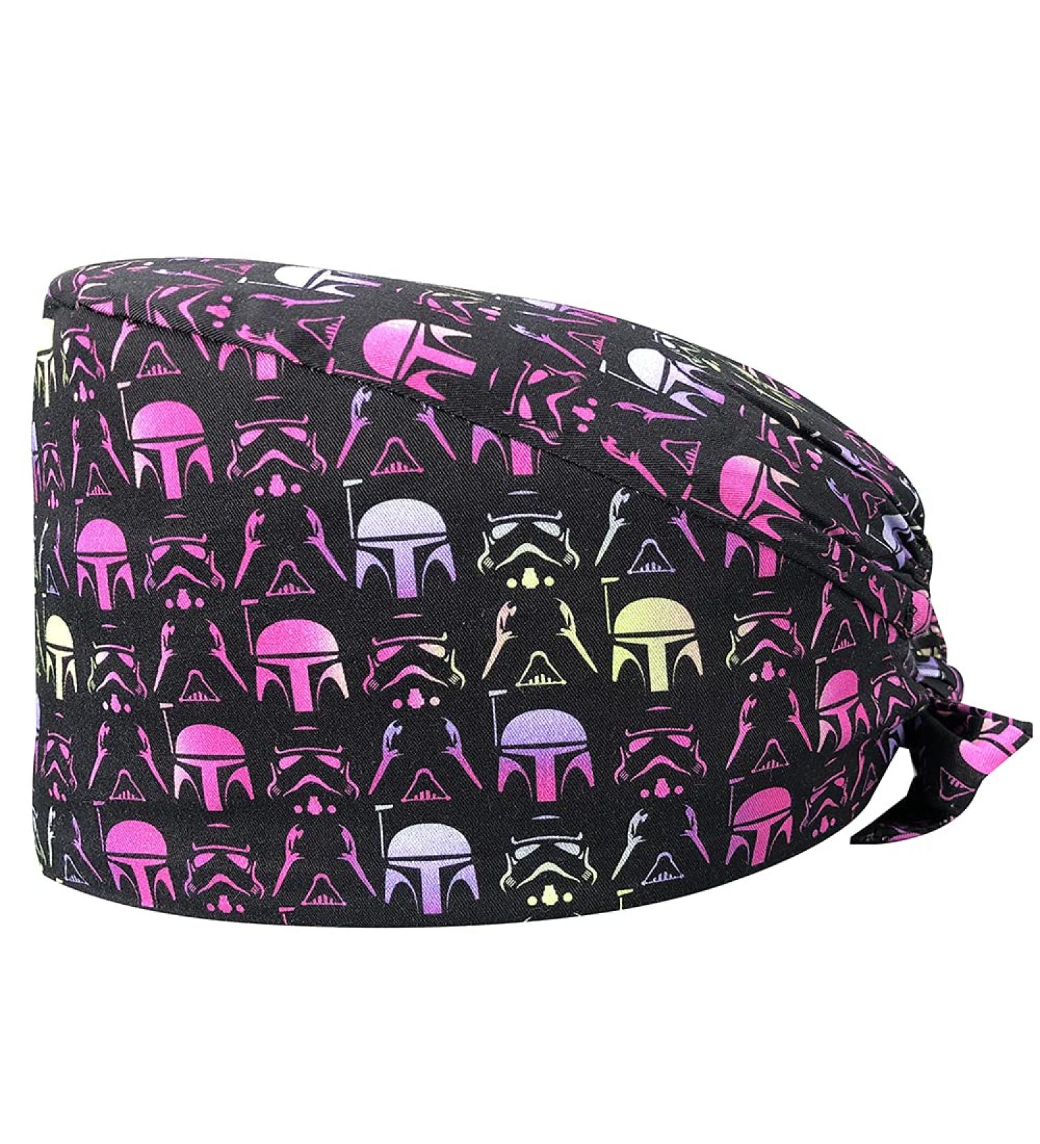 Working Caps with Buttons Adjustable Scrub Cap Nurse Hair Cover Fashion Printed Hair Head Covers Hats for Women/Men 1pcs:14