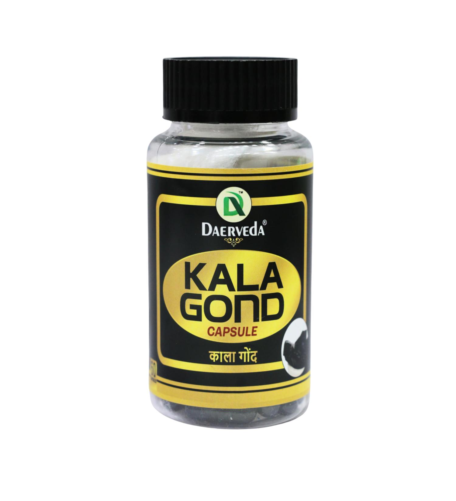 Dev Ayurveda Kala Gond Capsule II Ayurvedic Herbal Capsule II 60 Capsules II Pure & Natural Kala Gond with Jatamansi