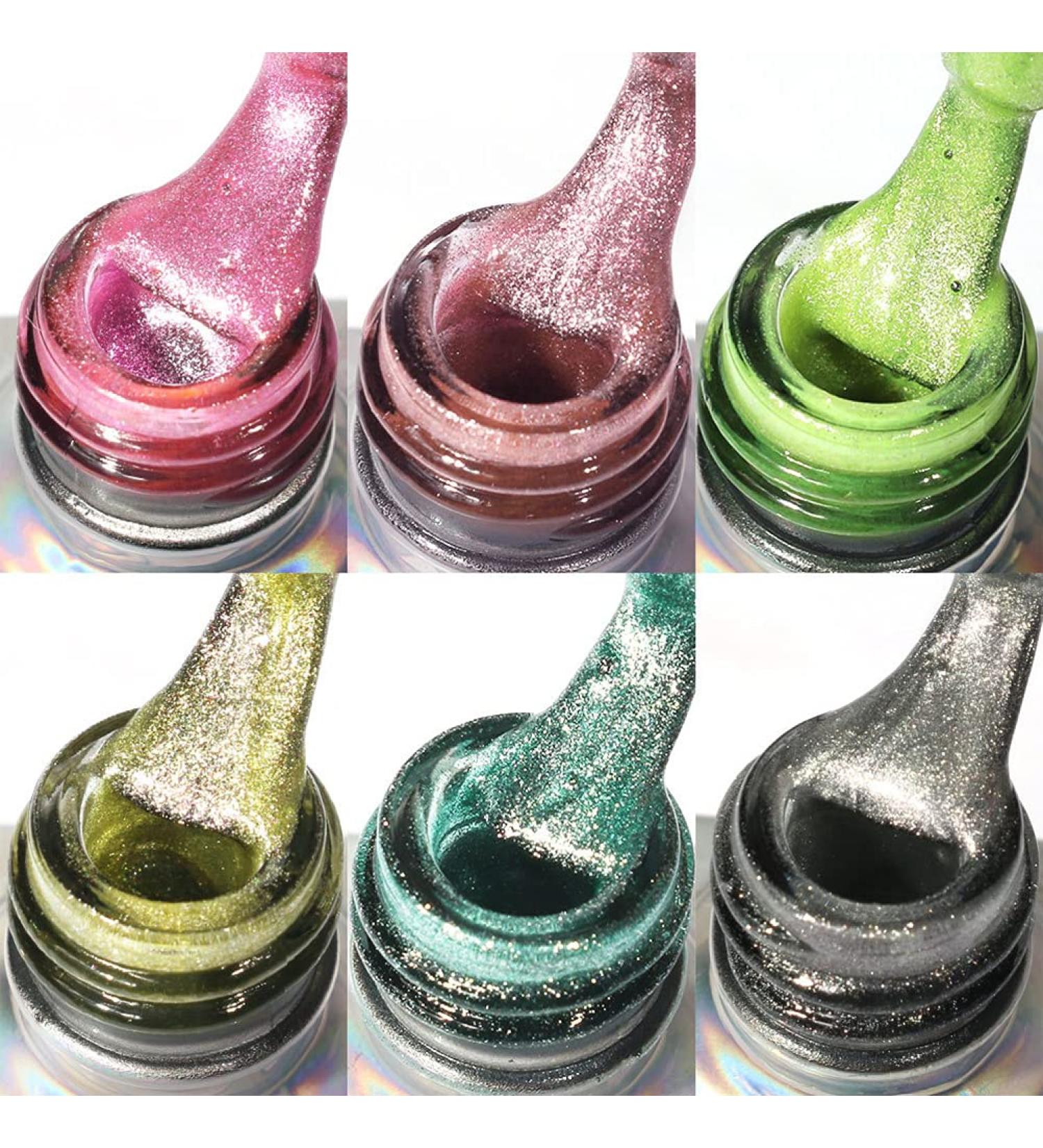  ZASCHMOY Cat Eye Gel Polish 7ml 6 Colors Soak Off Nail Polish Long Lasting 30 Days Odorless Organic Texture with Bleach Effect for Manicure and Nail Art - Buy Online on GoSupps.com