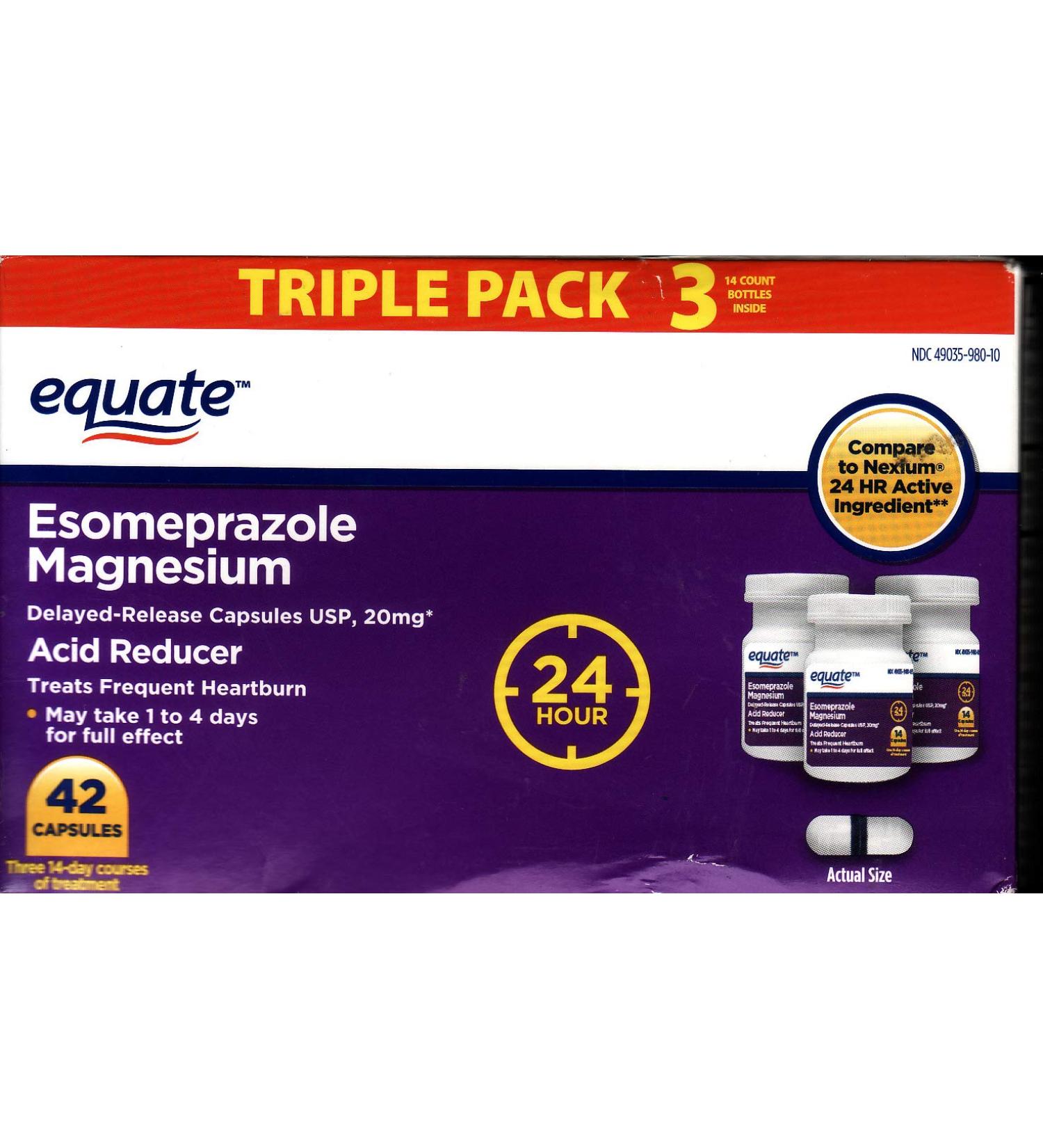 Equate Esomeprazole Magnesium 42 Capsules