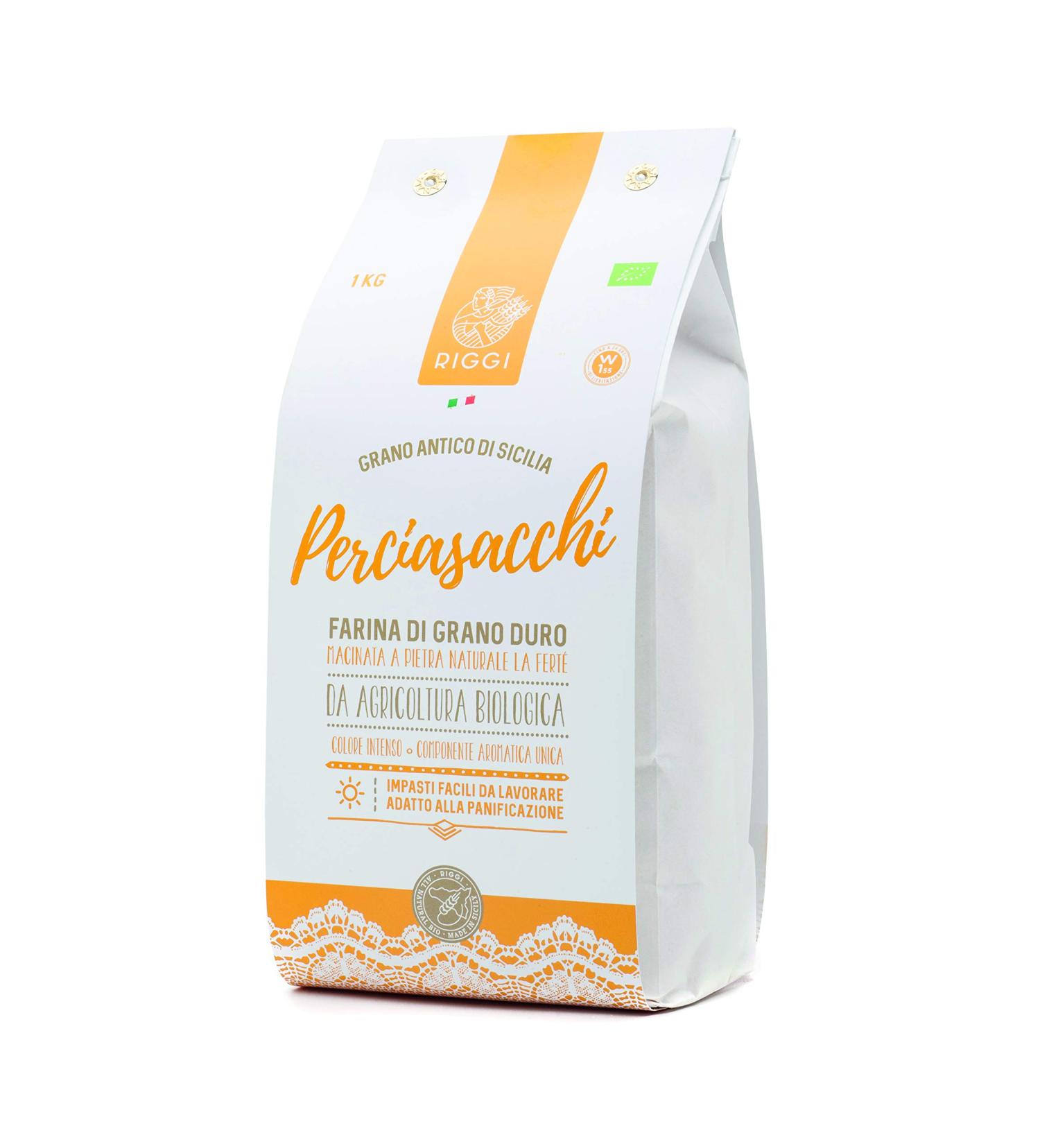 RIGGI Organic Ancient Sicilian Wheat Flour Perciasacchi Kg.1 Organic Molini Riggi