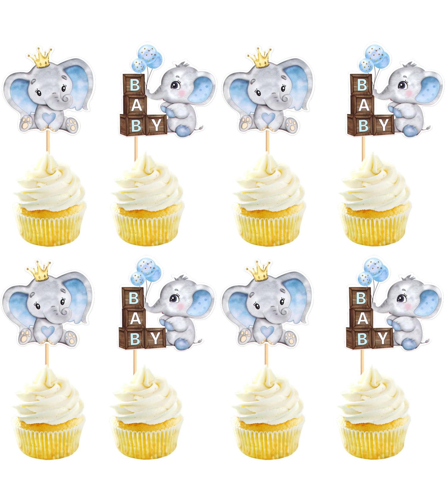 Keaziu 36 Pack Elephant Cupcake Toppers for Elephant Baby Shower Cupcake Picks Boys Blue Gender Reveal Baby Shower Cake Decorations Birthday Party Cake Decorations Supplies Blue Elephant 1 - Buy Online on GoSupps.com