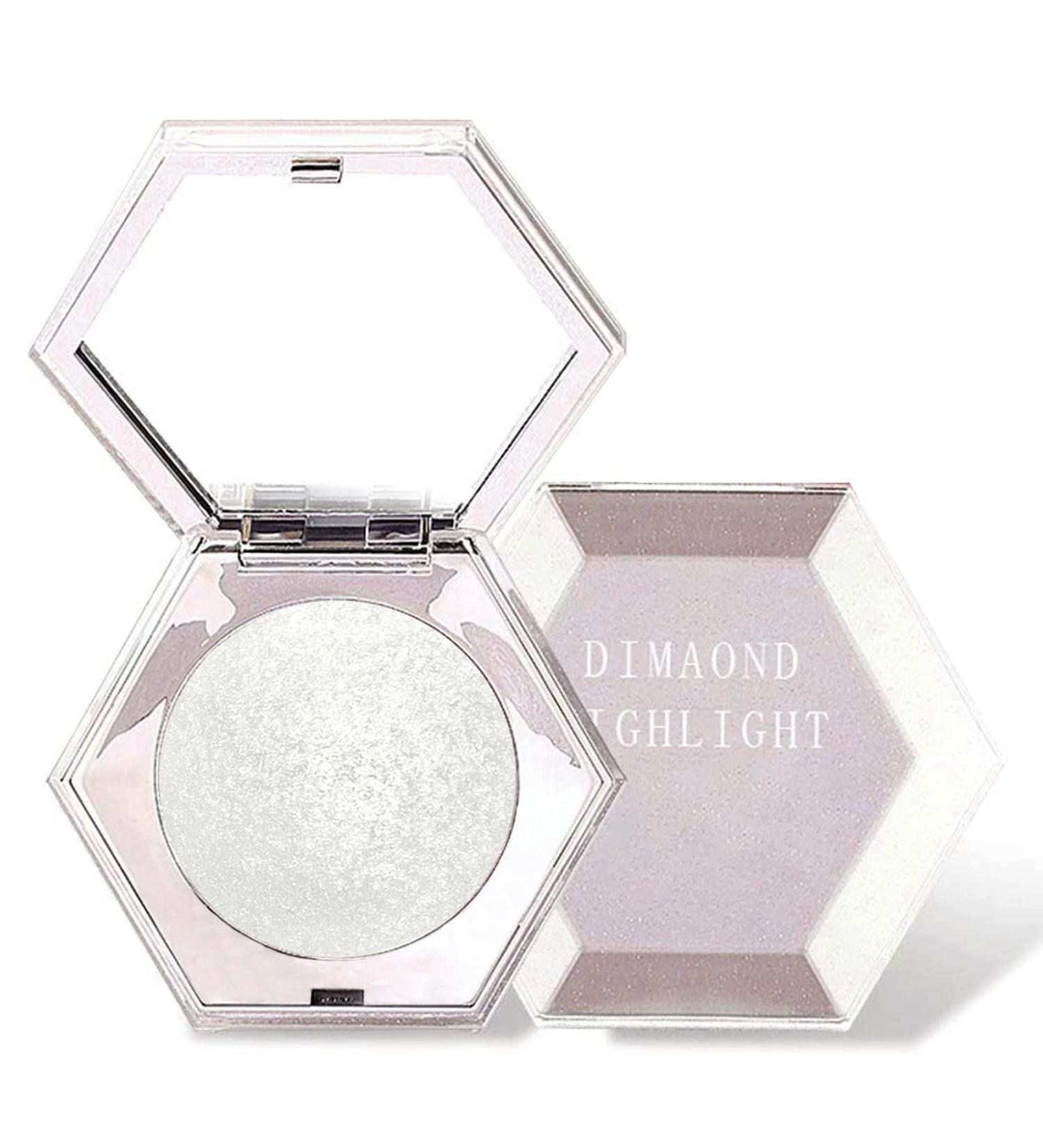Erinde White Silver Face Highlighter Palette - Shimmer Glitter Powder for Face & Body | Natural Illuminator with Long-Lasting, Lightweight Formula - 01 Diamond White - Buy Online on GoSupps.com