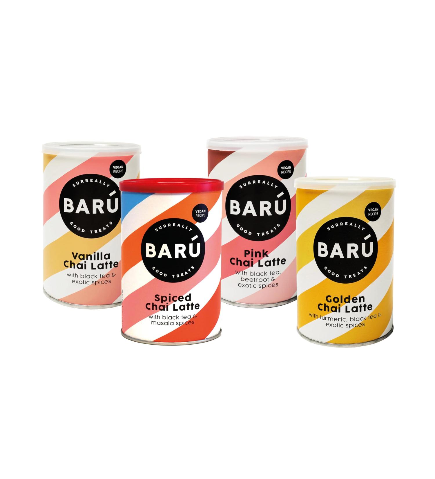  Bar Bar Chai Discovery Pack Pack of 4 x 250 g Instant preparations Spiced Vanilla Pink & Golden Chai Vegan natural without artificial flavors 64 cups Handmade in Belgium - Buy Online on GoSupps.com