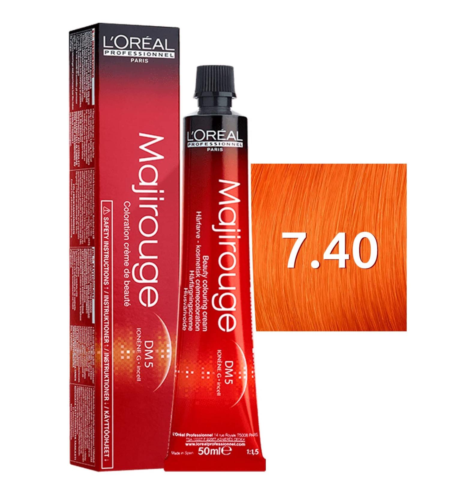 L'OR AL Majirouge Rubilane - 7.40 Medium Blonde Intense Copper Tube 50 Ml