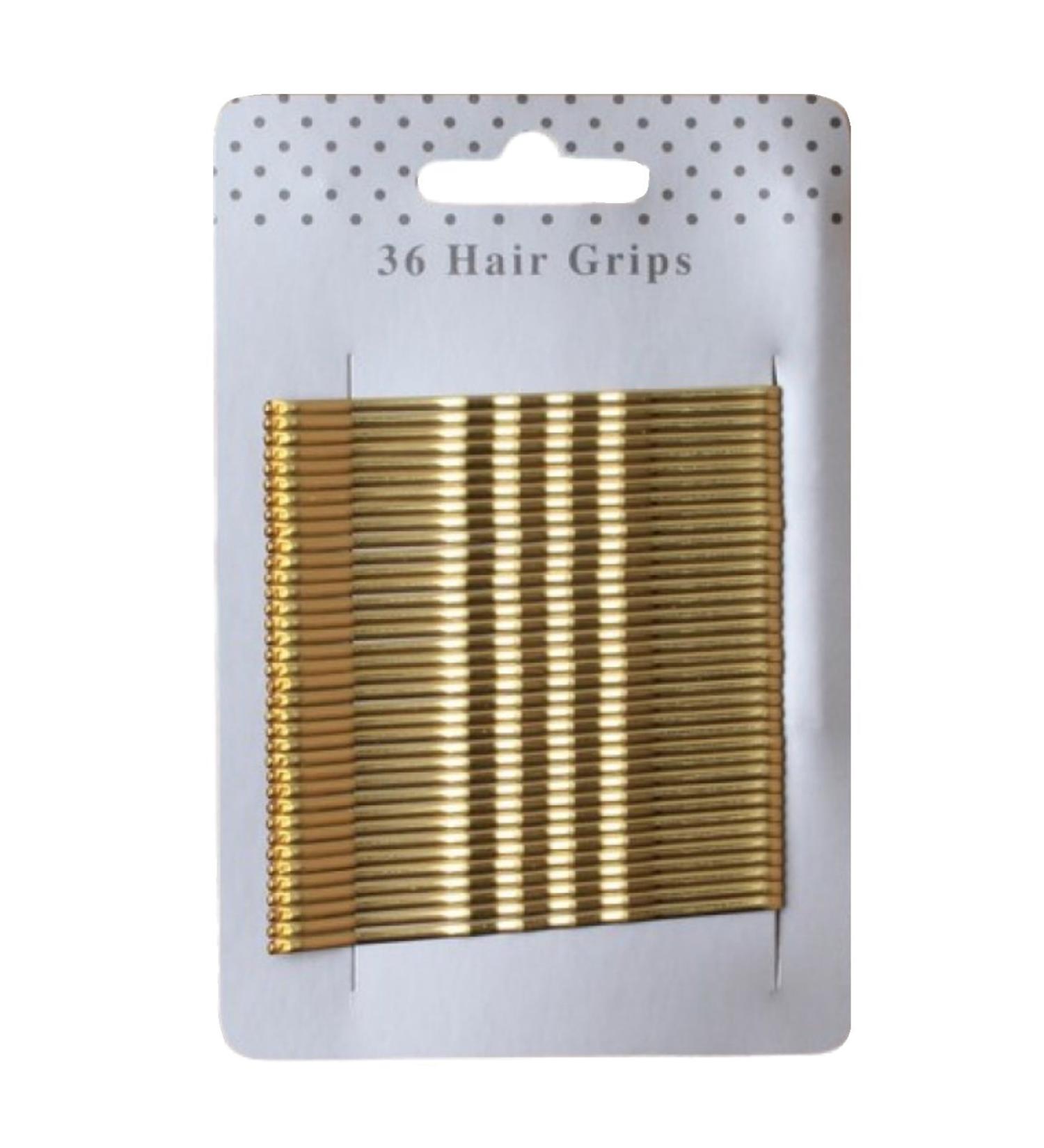 36 Long Gold Blonde Traditional Kirby Hair Grips Slides Clips Pins 6.5cm (2.6")