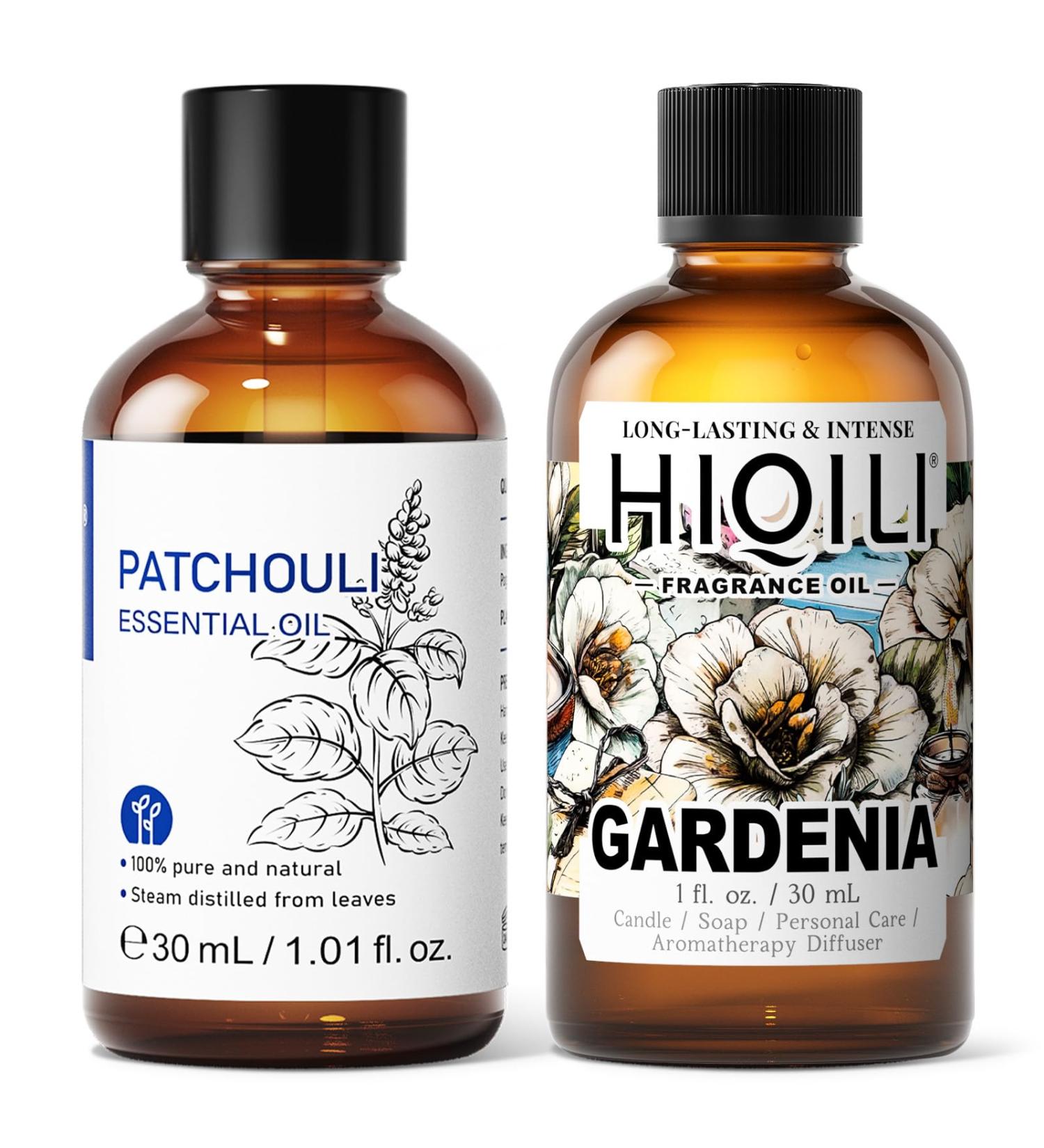 HIQILI 30ML Patchouli Essential Oil & 30ML Gardenia Fragrance Oil for DIY Diffuser - Buy Online on GoSupps.com