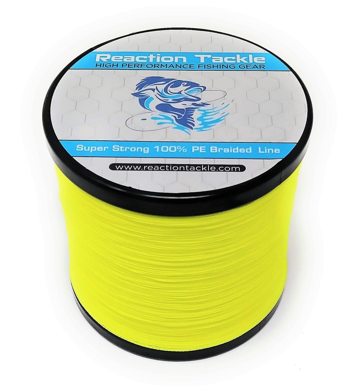 Reaction Tackle Braided Fishing Line - 30 LB Hi Vis Yellow | 500 yards | Pro Grade Power Performance for Saltwater or Freshwater - Buy Online on GoSupps.com