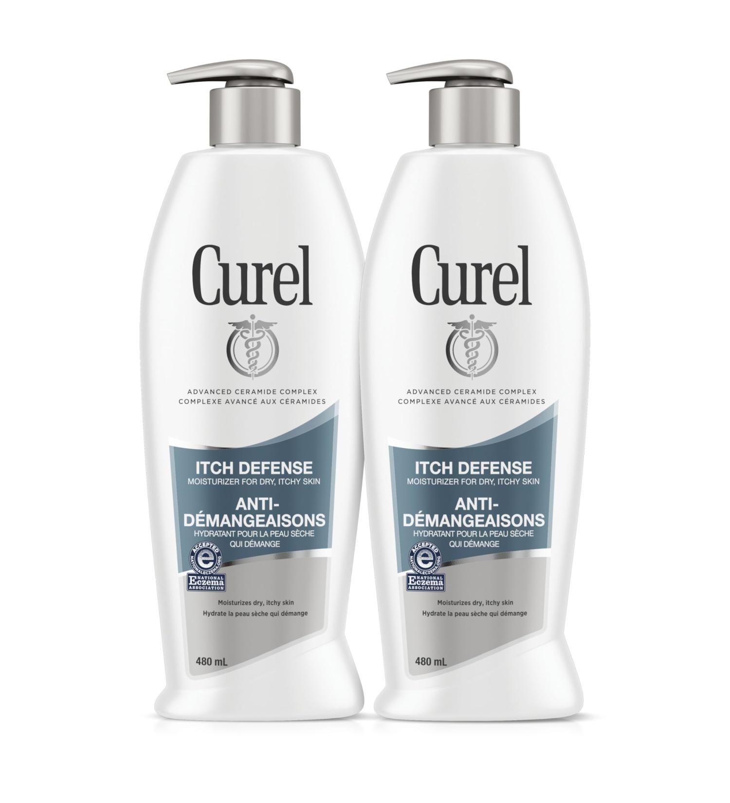 Curel Itch Defense Calming Moisturizer Set Body Lotion with Advanced Ceramide Complex Pro-Vitamin B5 Shea Butter for Dry Itchy Skin (Pack of 2) 480 mL x2 - Buy Online on GoSupps.com