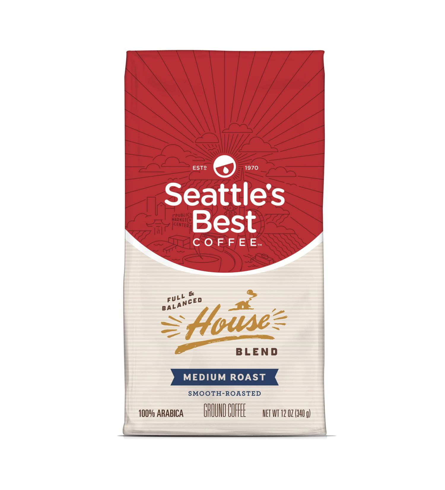 Seattles Best Coffee House Blend Medium Roast Ground Coffee 340g - Buy Online on GoSupps.com