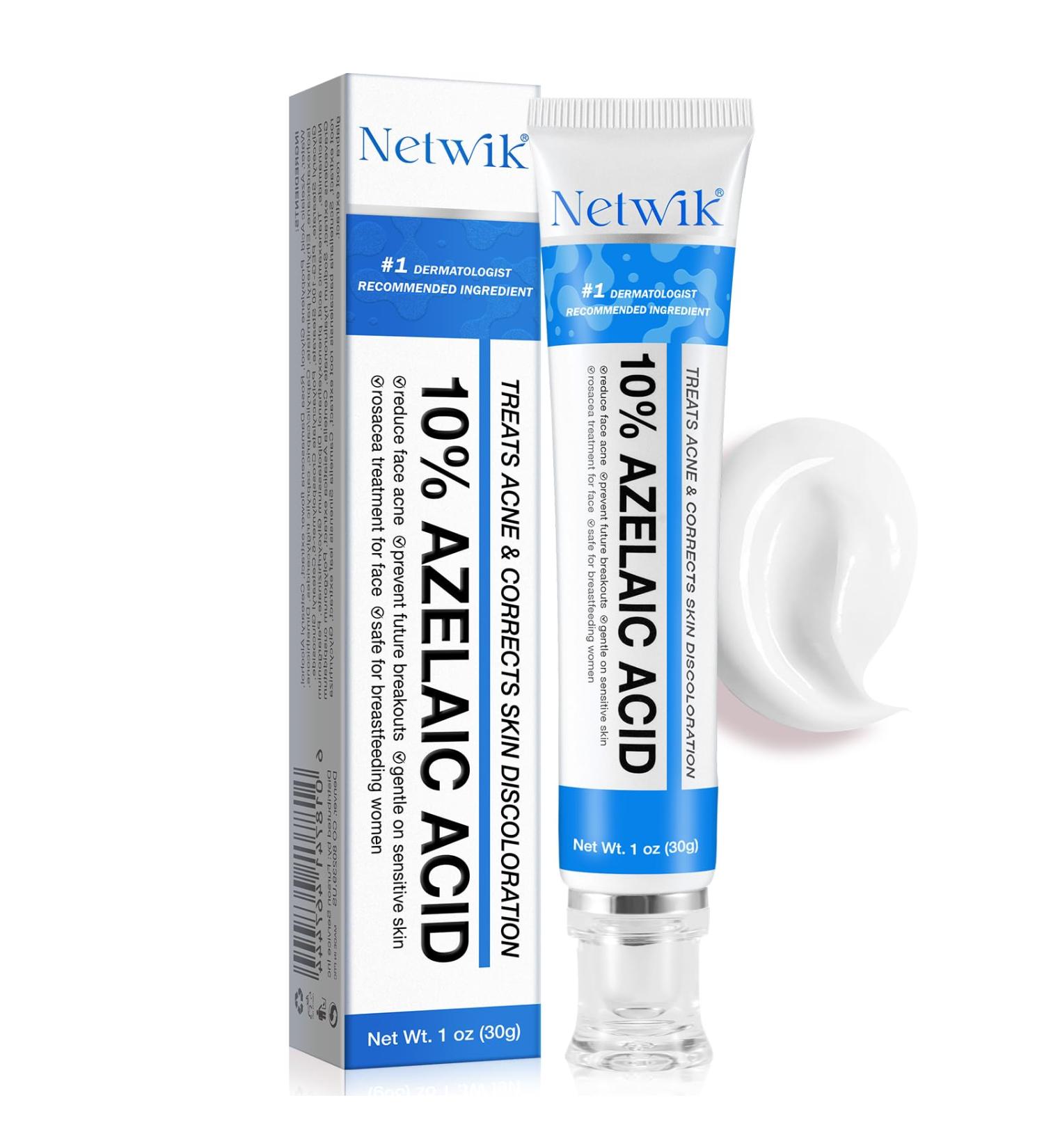 Azelaic Acid 10% Cream - Effective Acne & Rosacea Treatment for Clear Skin | Reduce Redness Breakouts & Pigmentation - Buy Online on GoSupps.com