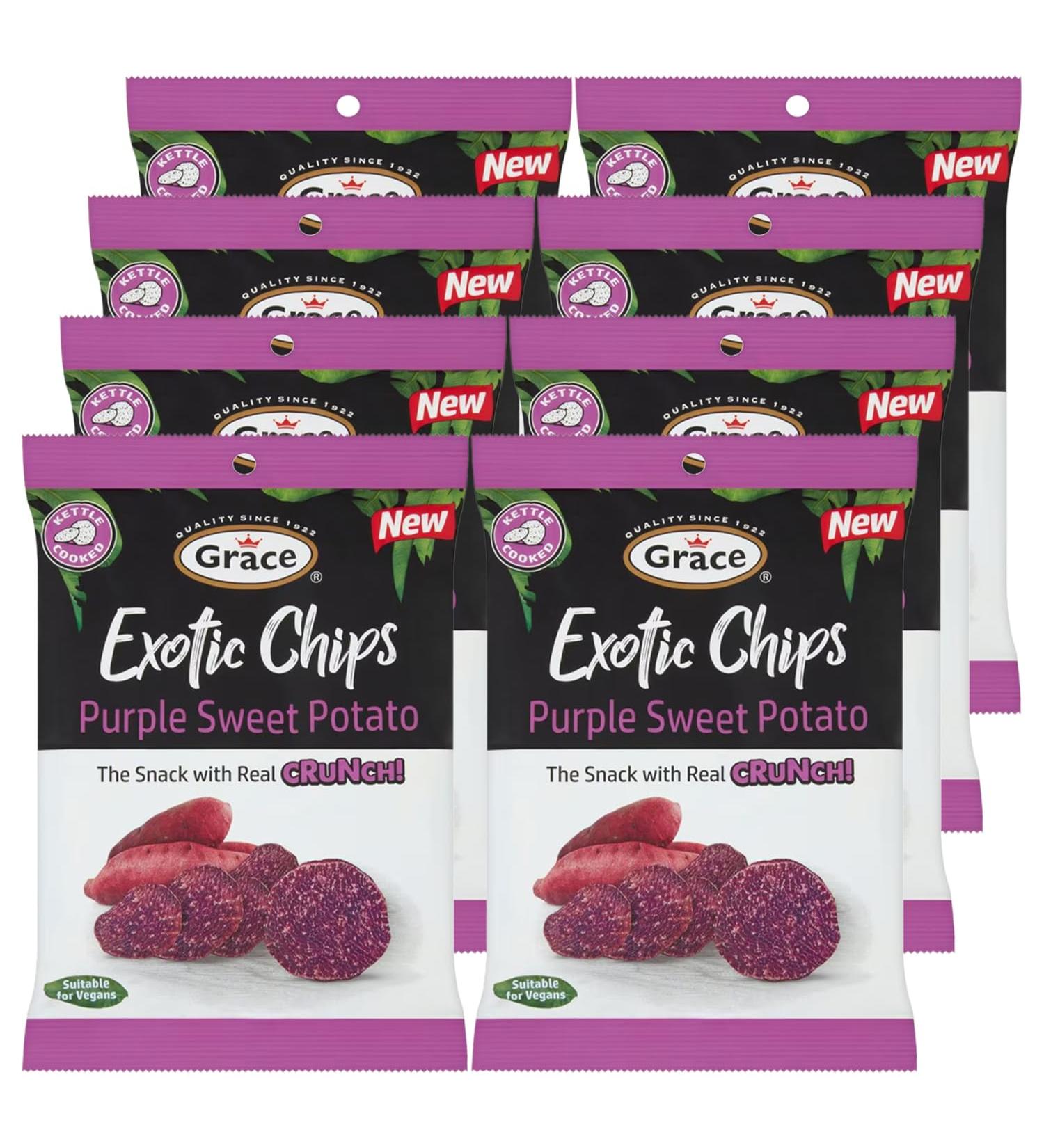 Grace Exotic Chips | Sweet Potato | 8x75g - Buy Online on GoSupps.com
