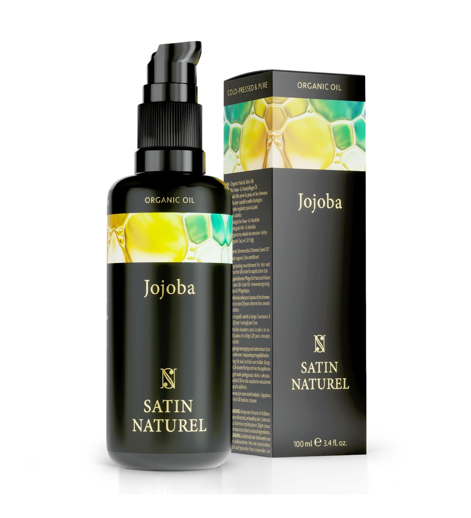 Organic Cold Pressed Jojoba Oil 100ml - 100% Pure Facial & Body Oil for Skin Hair & Nails - Vegan Anti-Aging Moisturizer - Natural Intensive Care - Buy Online on GoSupps.com