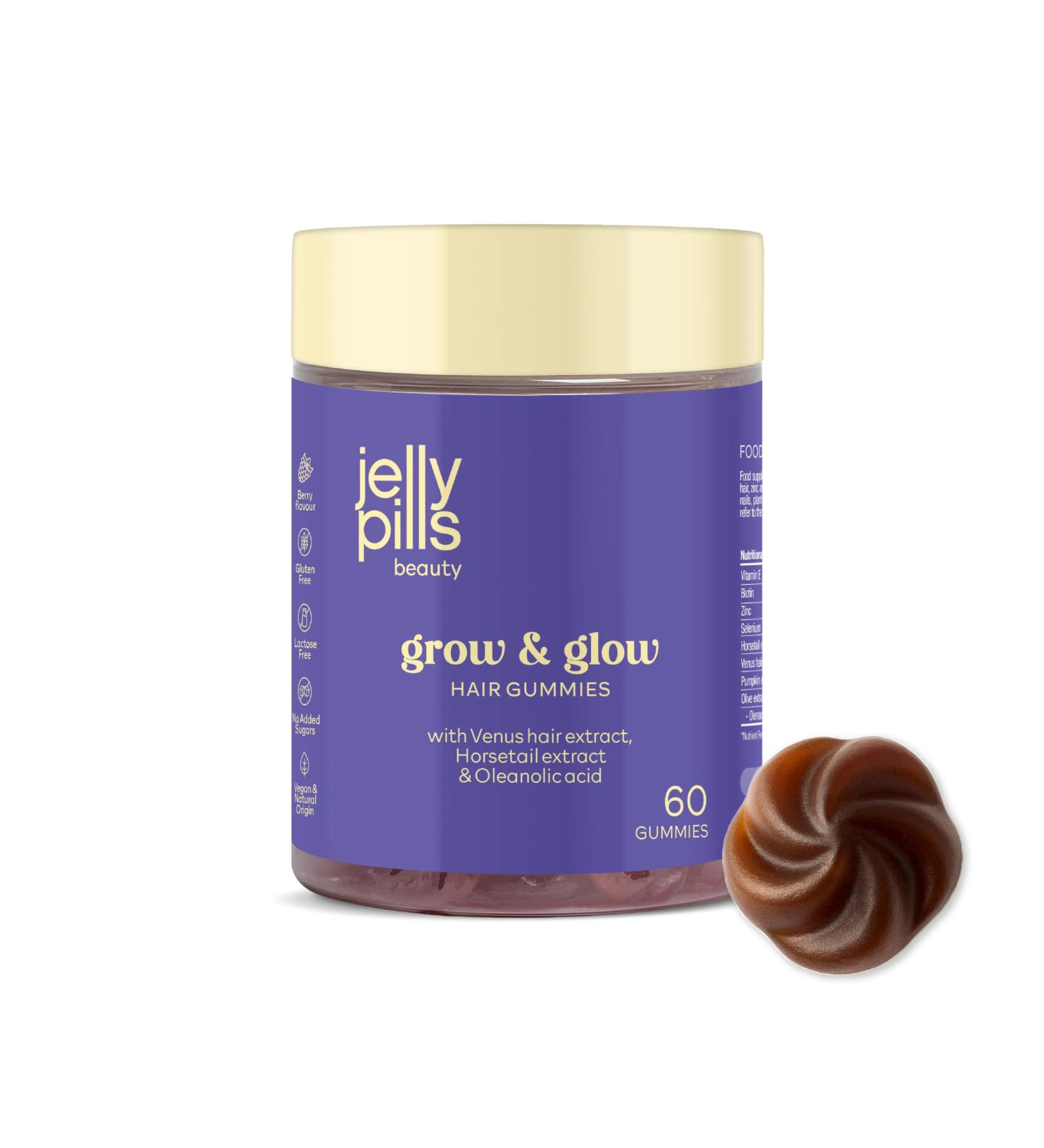 Jelly Pills AntiHair Loss Gummies with Biotin Culantrillo & Ponytail 60 Vegan Gummies Sugar Free Raspberry Flavor For Stronger & Shinier Hair - Buy Online on GoSupps.com