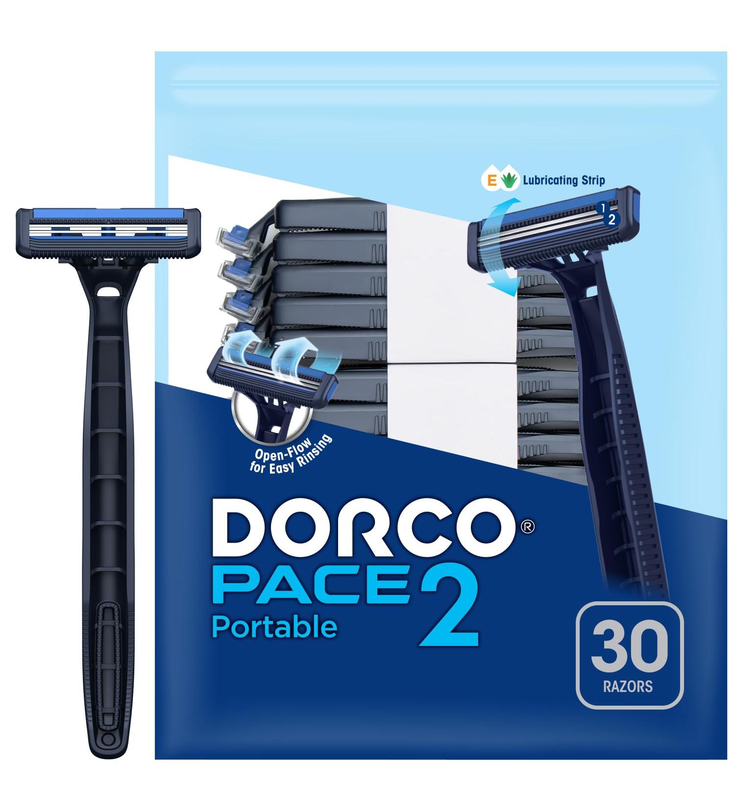 Dorco Pace 2 Plus Disposable Razors - 2 Blades Pivoting Head Easy Rinsing | 30ct Non-Slip Rubber Handle - Shop Internationally - Buy Online on GoSupps.com