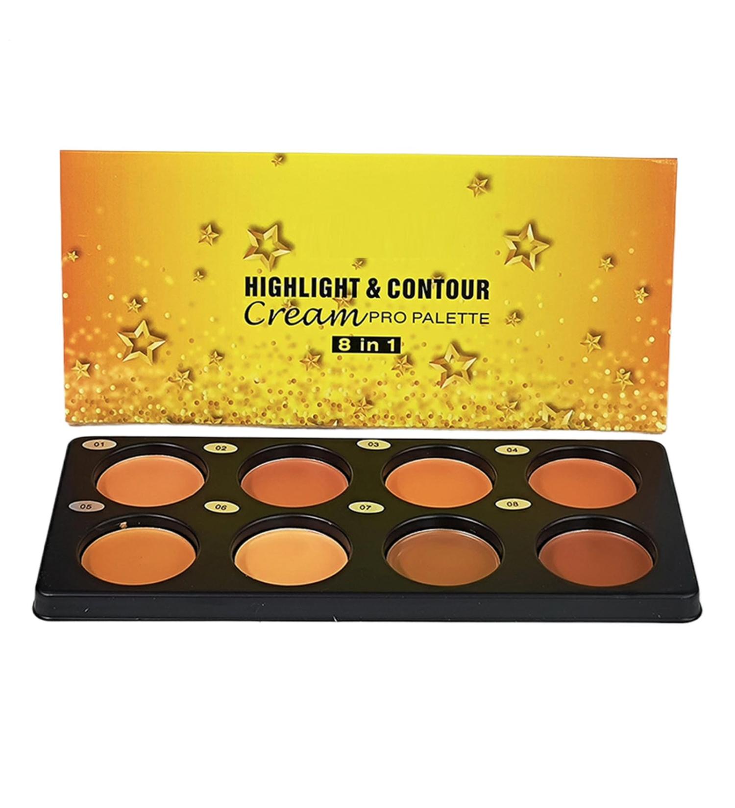Cream Contour Palette | 8 Long-Lasting Smudge-Proof Face Makeup Shades | Full Coverage Concealer Palette for Women - Buy Online on GoSupps.com