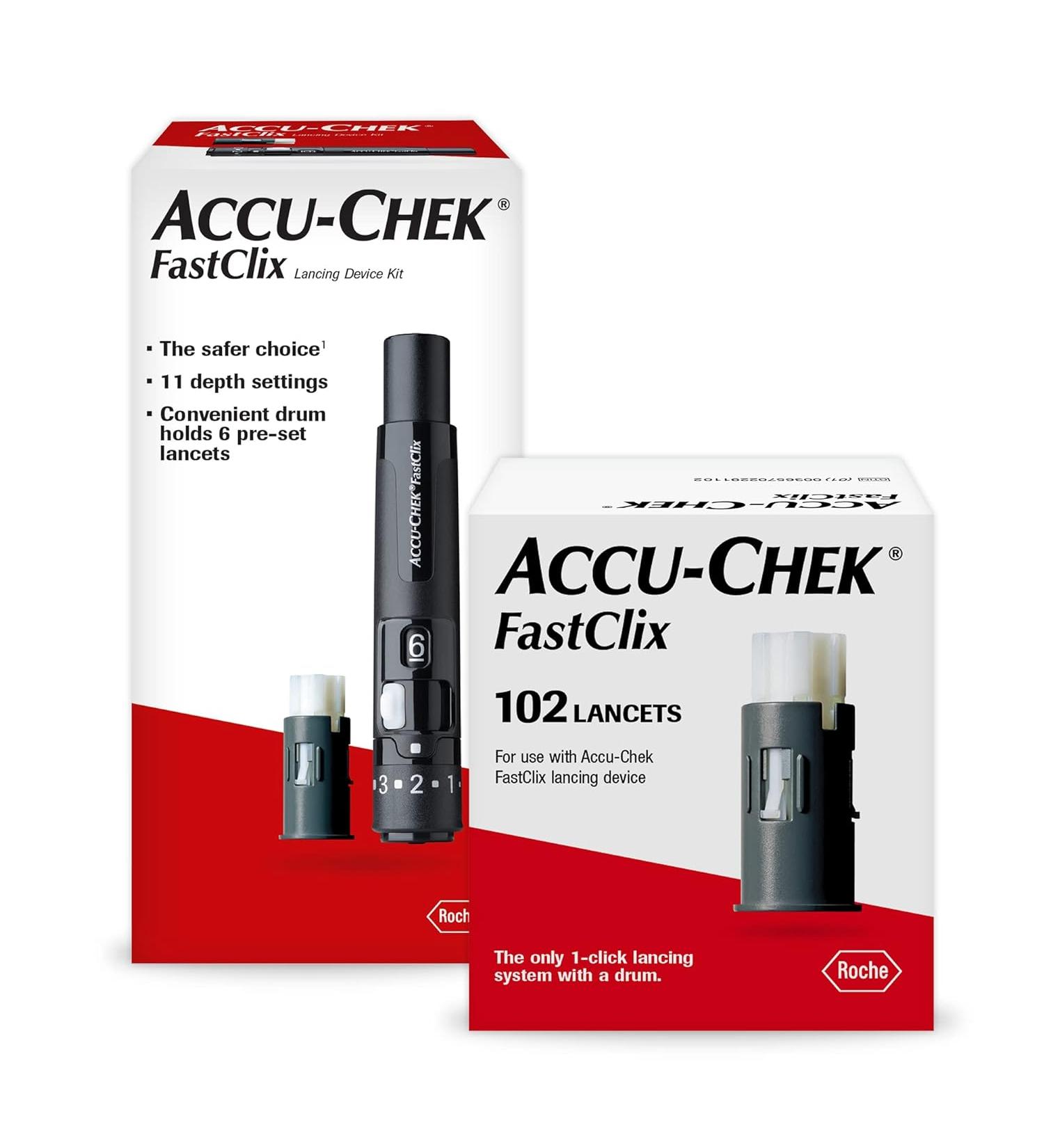 Accu-Chek FastClix Lancing Device with 108 Lancets - Diabetic Blood Glucose Testing Pack - Buy Online on GoSupps.com